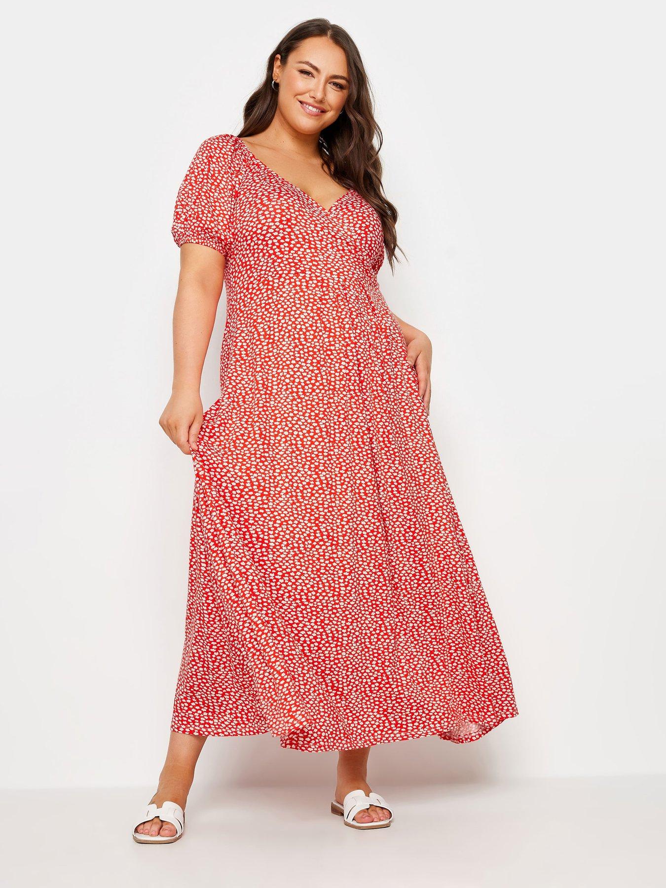 yours-curve-floral-print-tie-maxi-dress-red