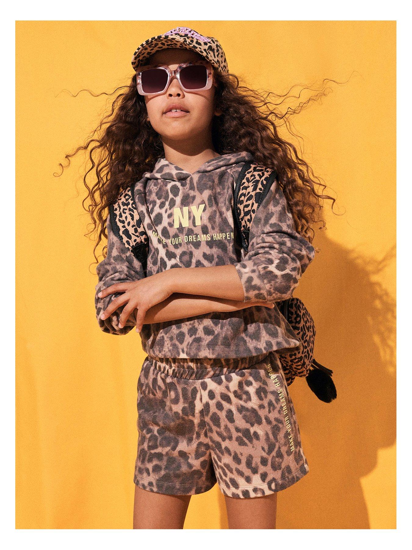 river-island-girls-leopard-hoodie-and-shorts-set-brown