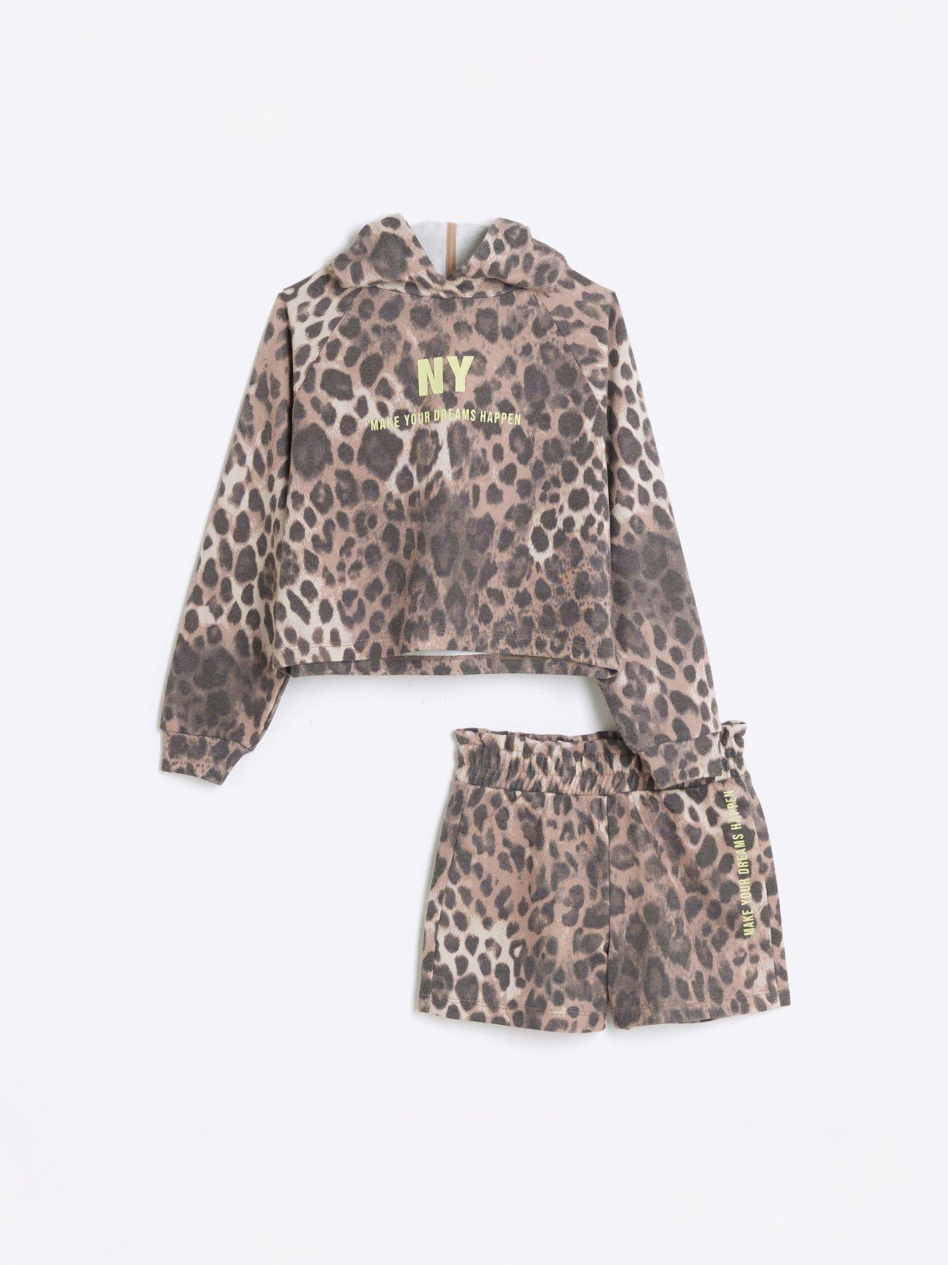 river-island-girls-leopard-hoodie-and-shorts-set-brownstillFront