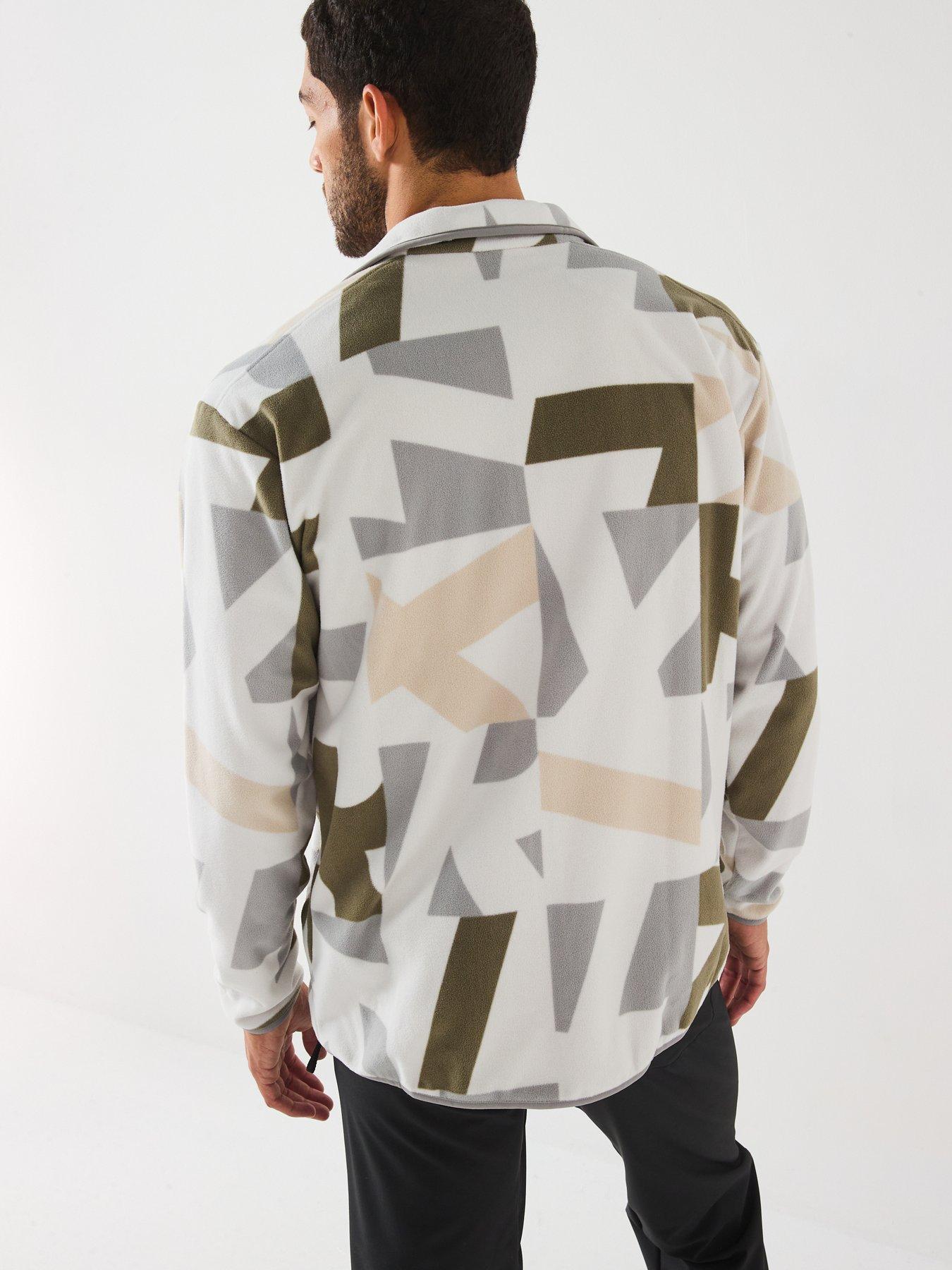 Image 2 of 6 of adidas Terrex Mens Mountain Printed Full Zip Fleece Jacket -green