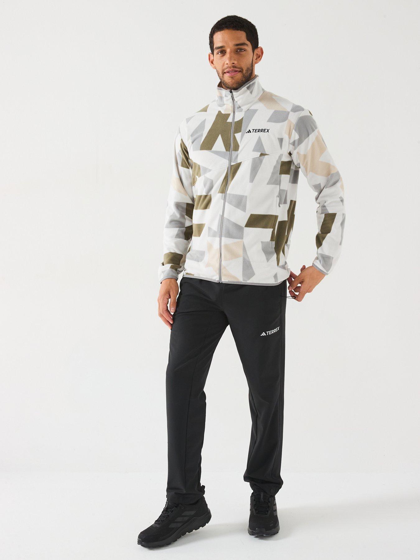 Image 3 of 6 of adidas Terrex Mens Mountain Printed Full Zip Fleece Jacket -green