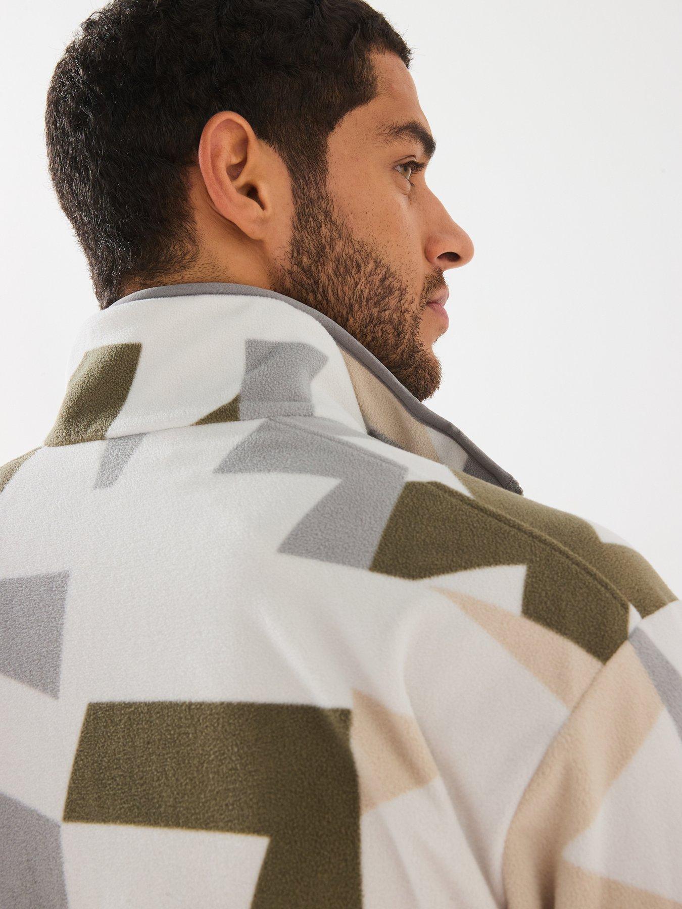 Image 4 of 6 of adidas Terrex Mens Mountain Printed Full Zip Fleece Jacket -green