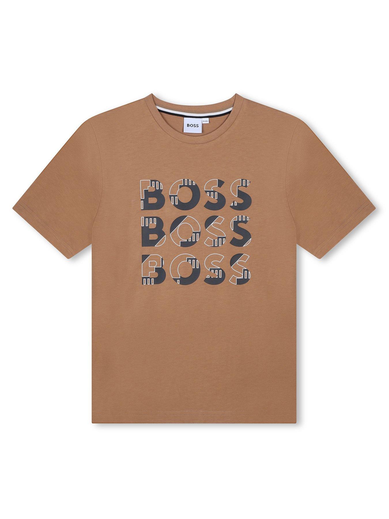 boss-boys-short-sleeve-multi-logo-t-shirt-beige