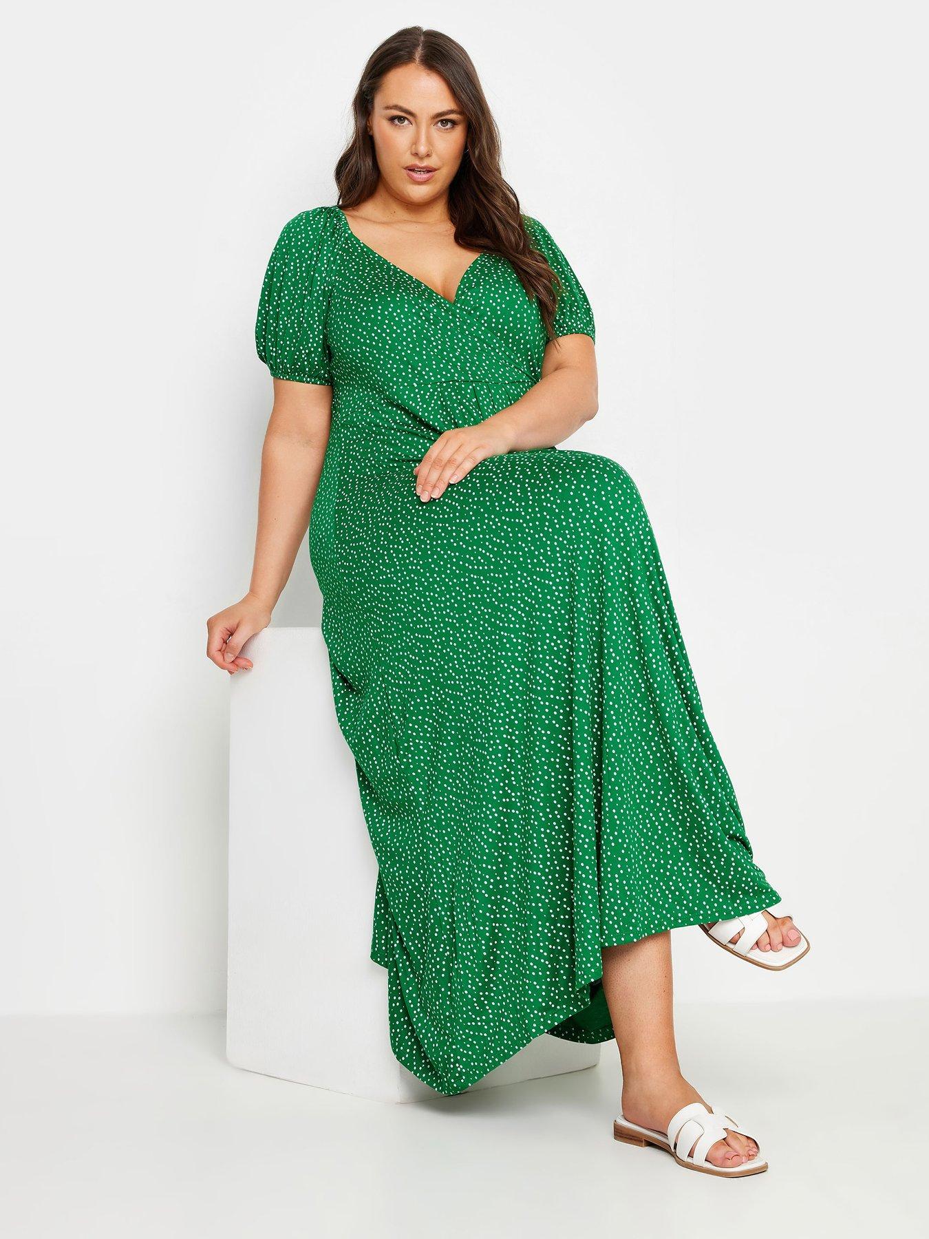 yours-curve-tiered-polka-dot-smock-maxi-dress-greenback