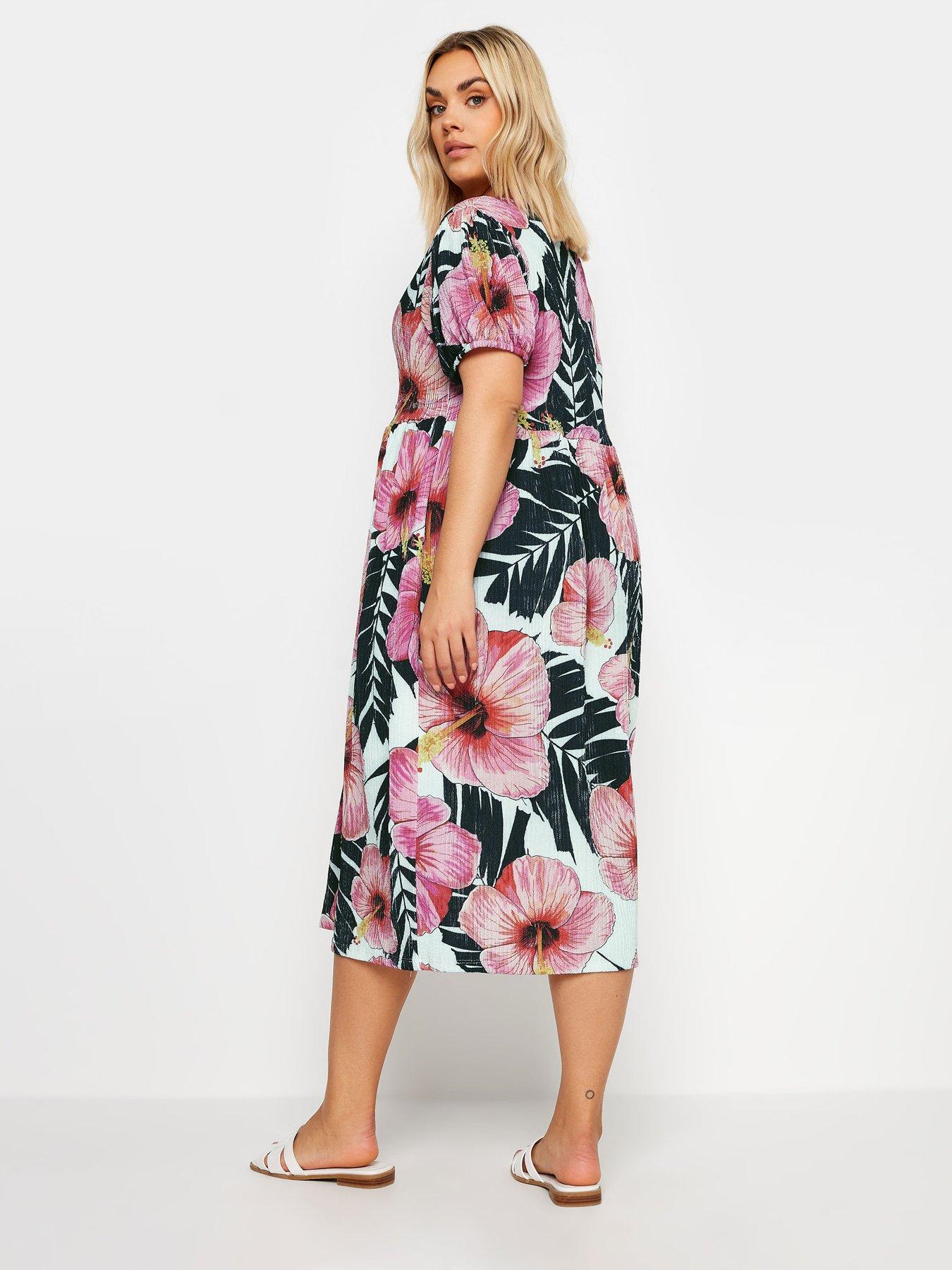 yours-curve-floral-print-textured-midaxi-dress-whitestillFront