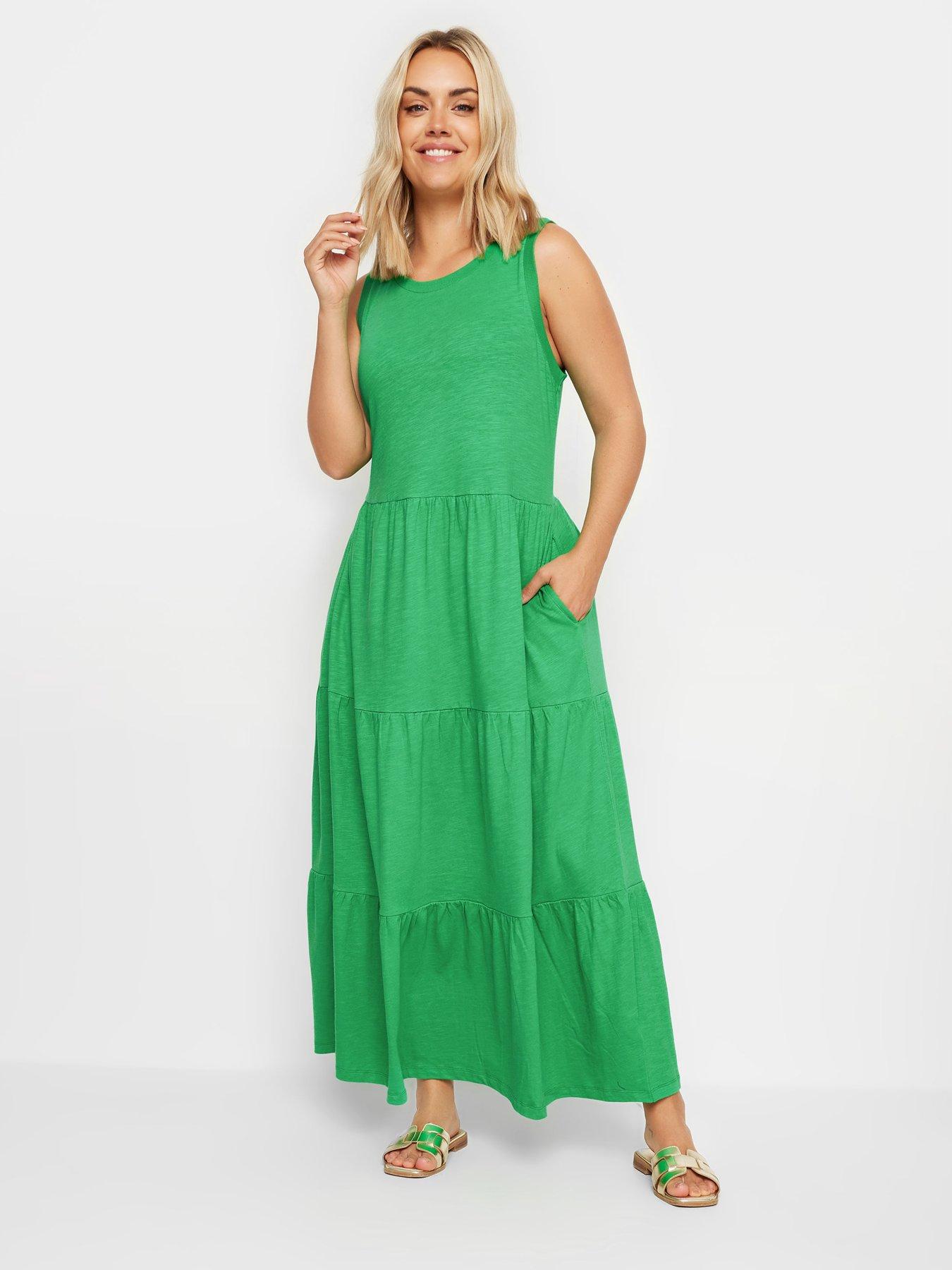 yours-curve-sleeveless-ribbed-trim-tiered-midaxi-dress-greenback