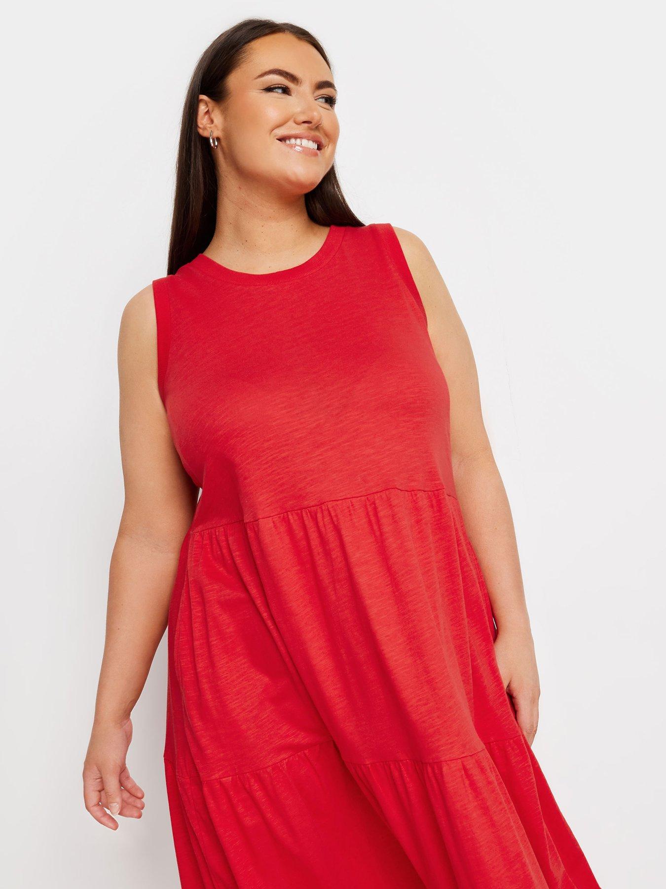 yours-curve-sleeveless-ribbed-trim-tiered-midaxi-dress-redoutfit