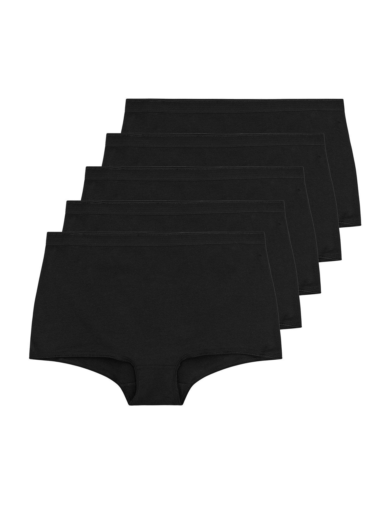 Yours Curve 5 Pack Briefs With Stretch - Black