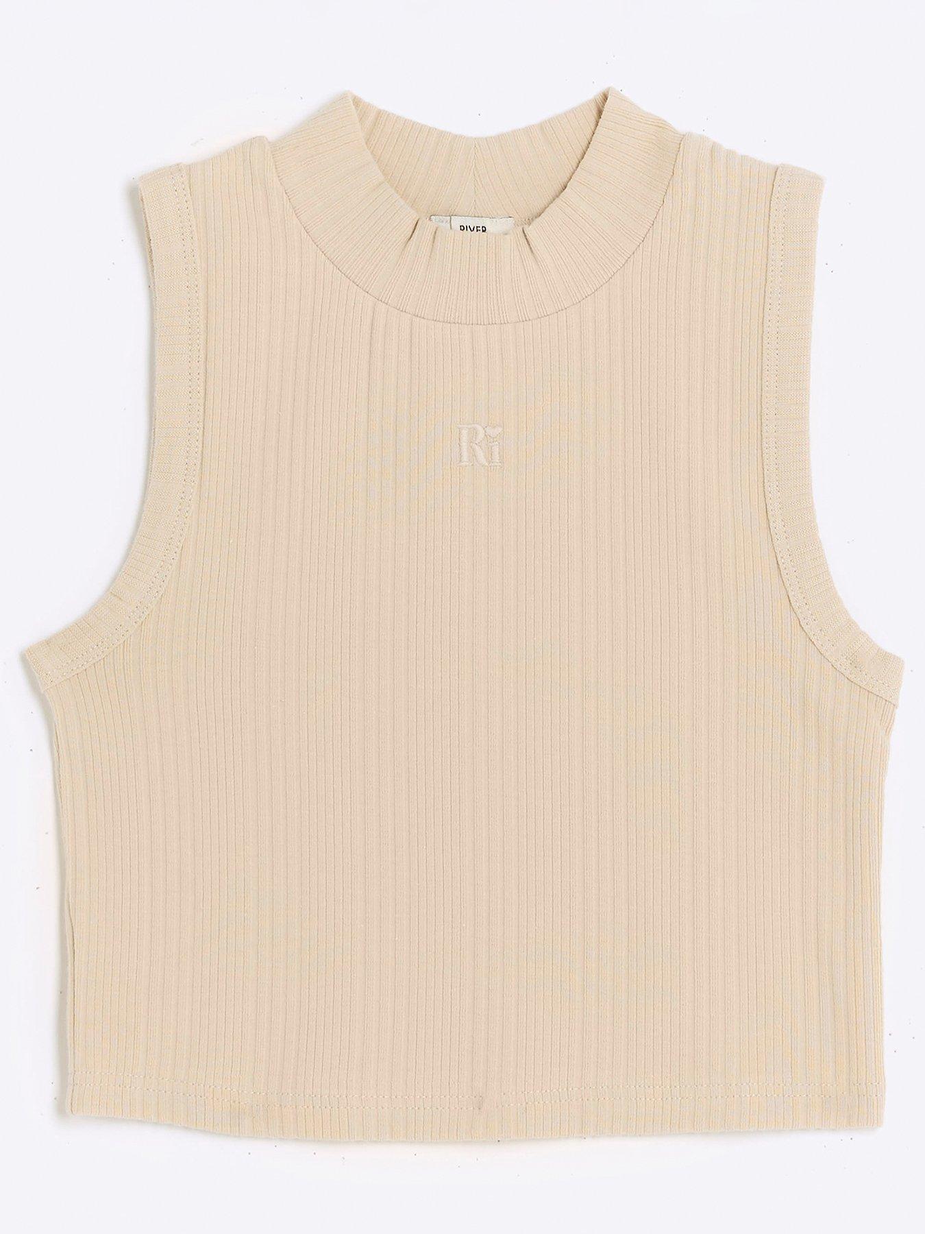 river-island-girls-ribbed-high-neck-tank-top-beige