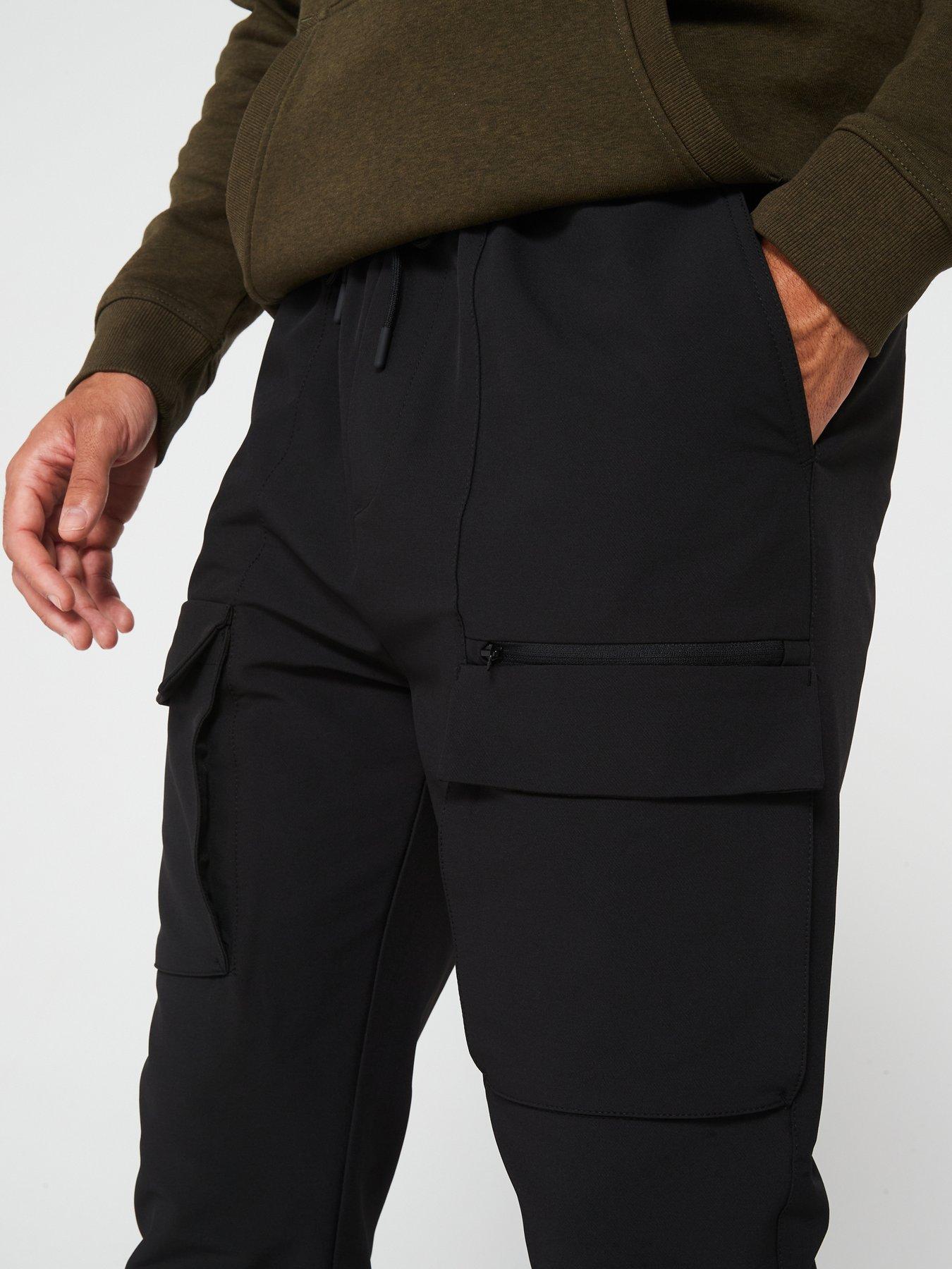 very-man-zip-pocket-cargo-trousers-blackoutfit