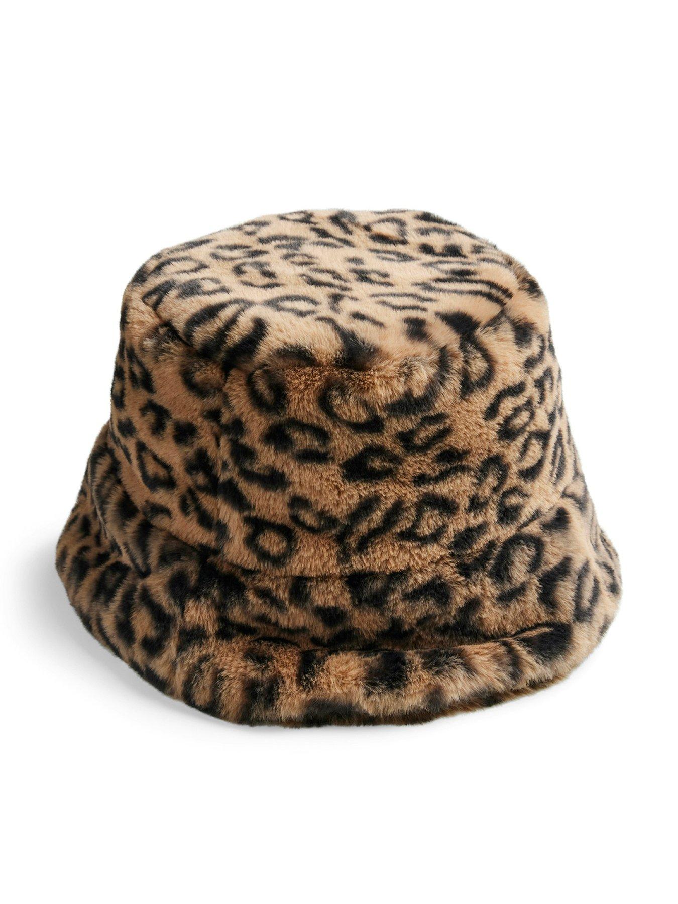 pieces-leopard-print-bucket-hat-multi