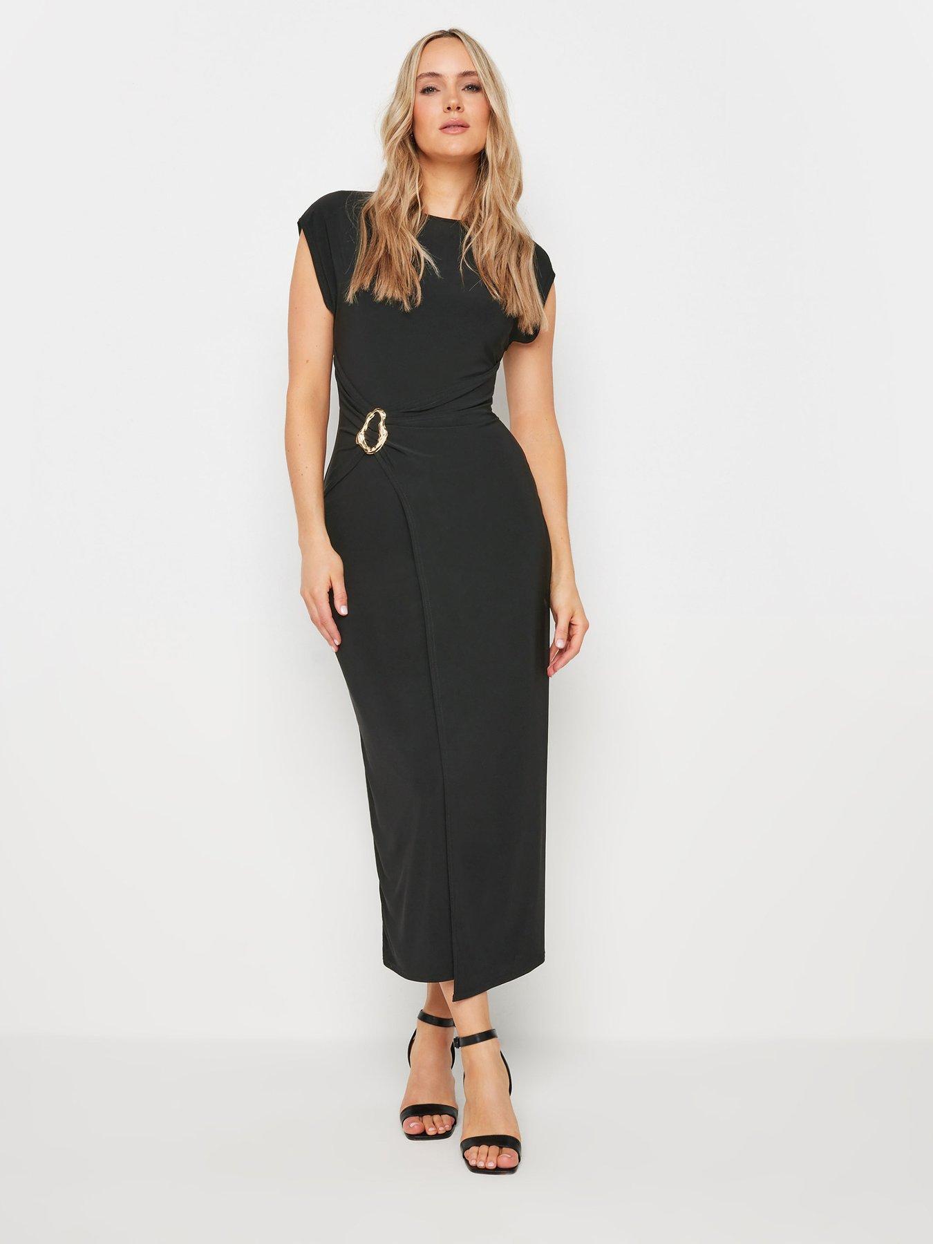 long-tall-sally-tall-ruched-wrap-buckle-midaxi-dress-bluefront