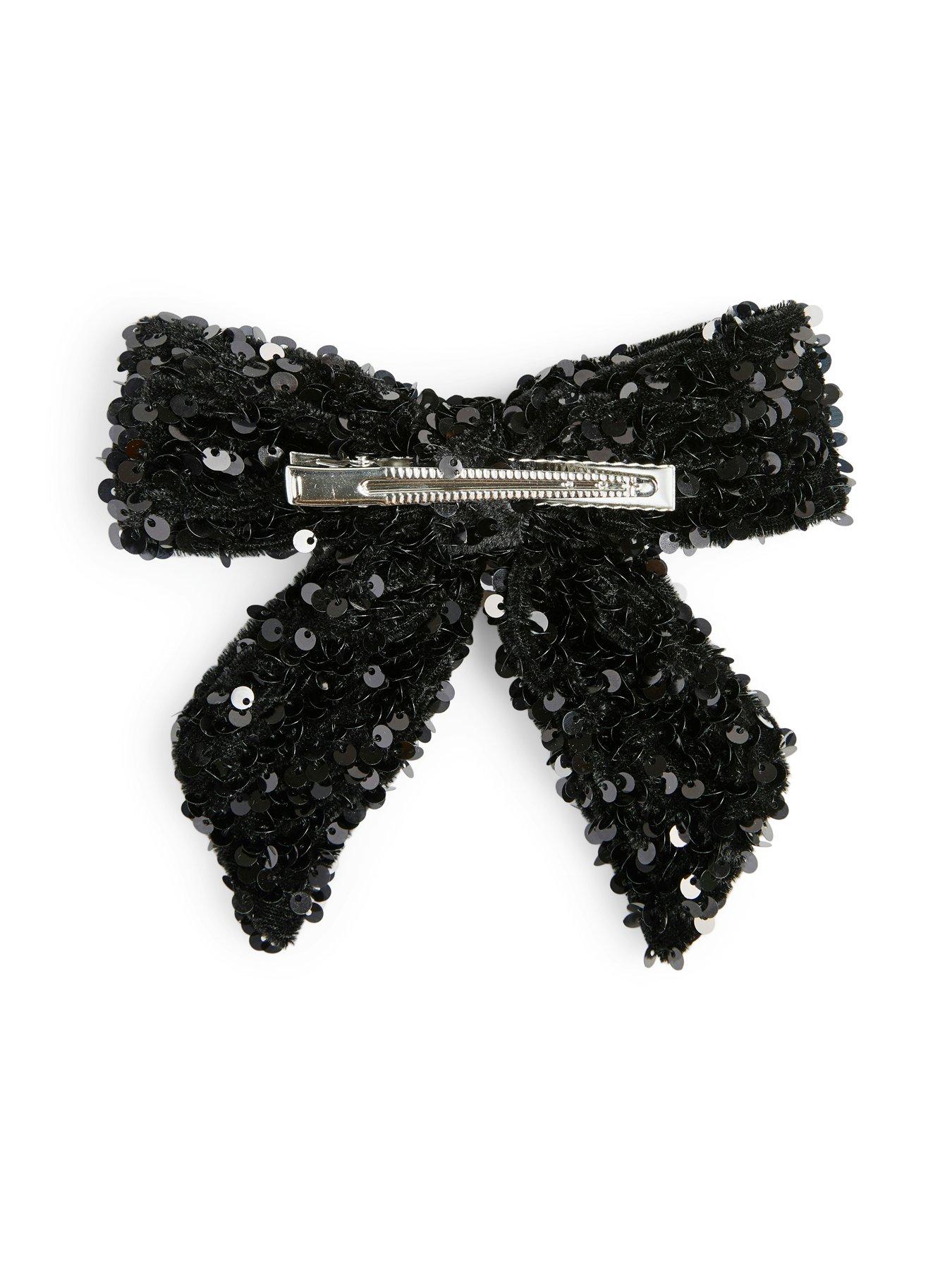 pieces-sequin-bow-hairclip-blackstillFront