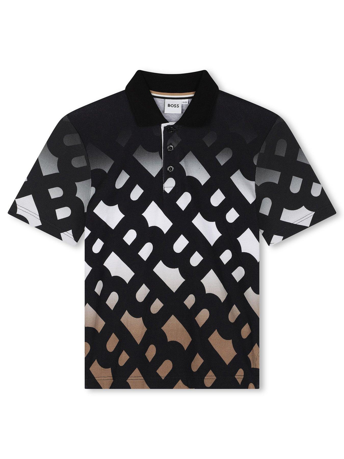 boss-boys-all-over-logo-polo-shirt-black