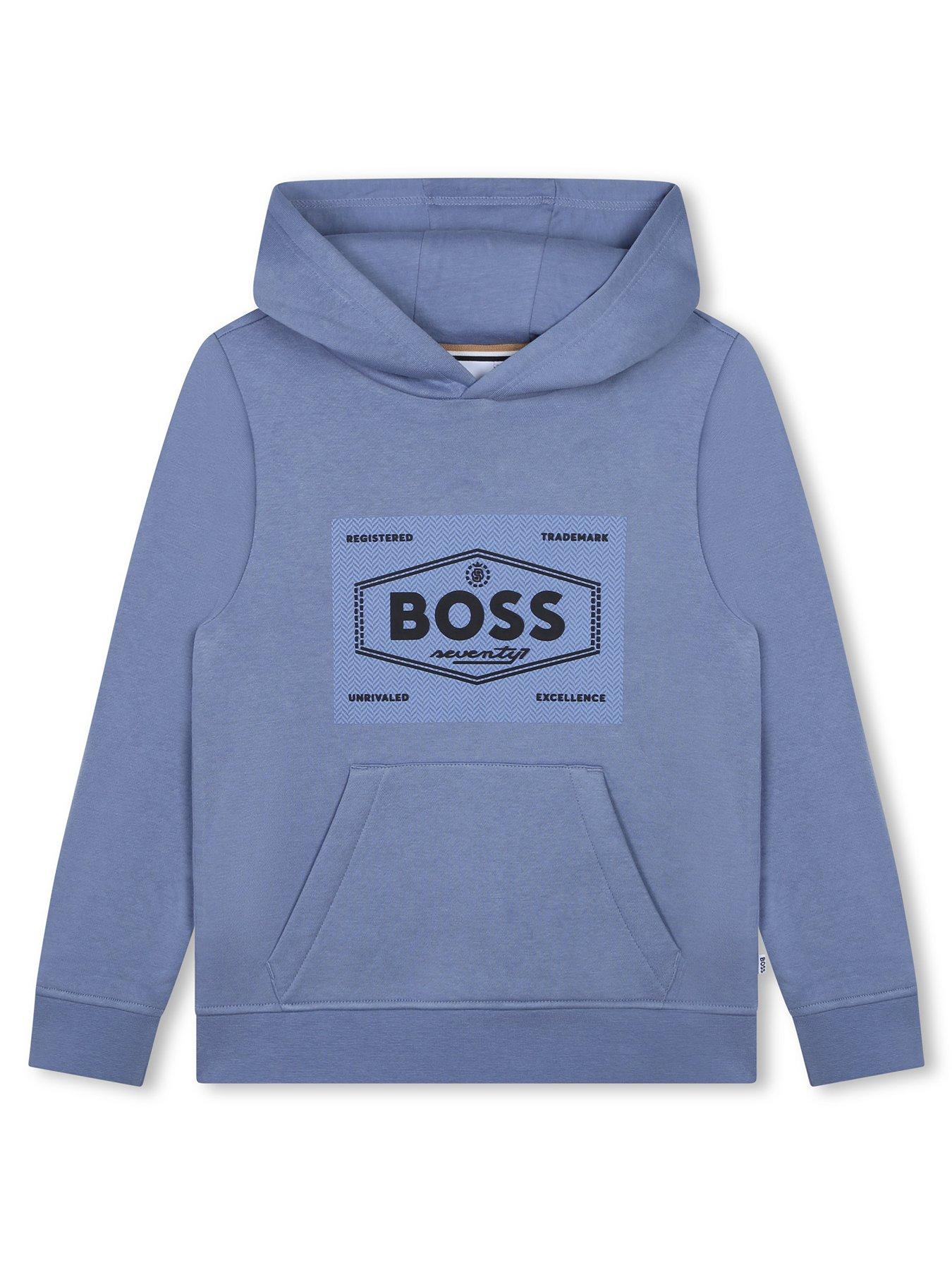 boss-boys-logo-hoodie-bluefront