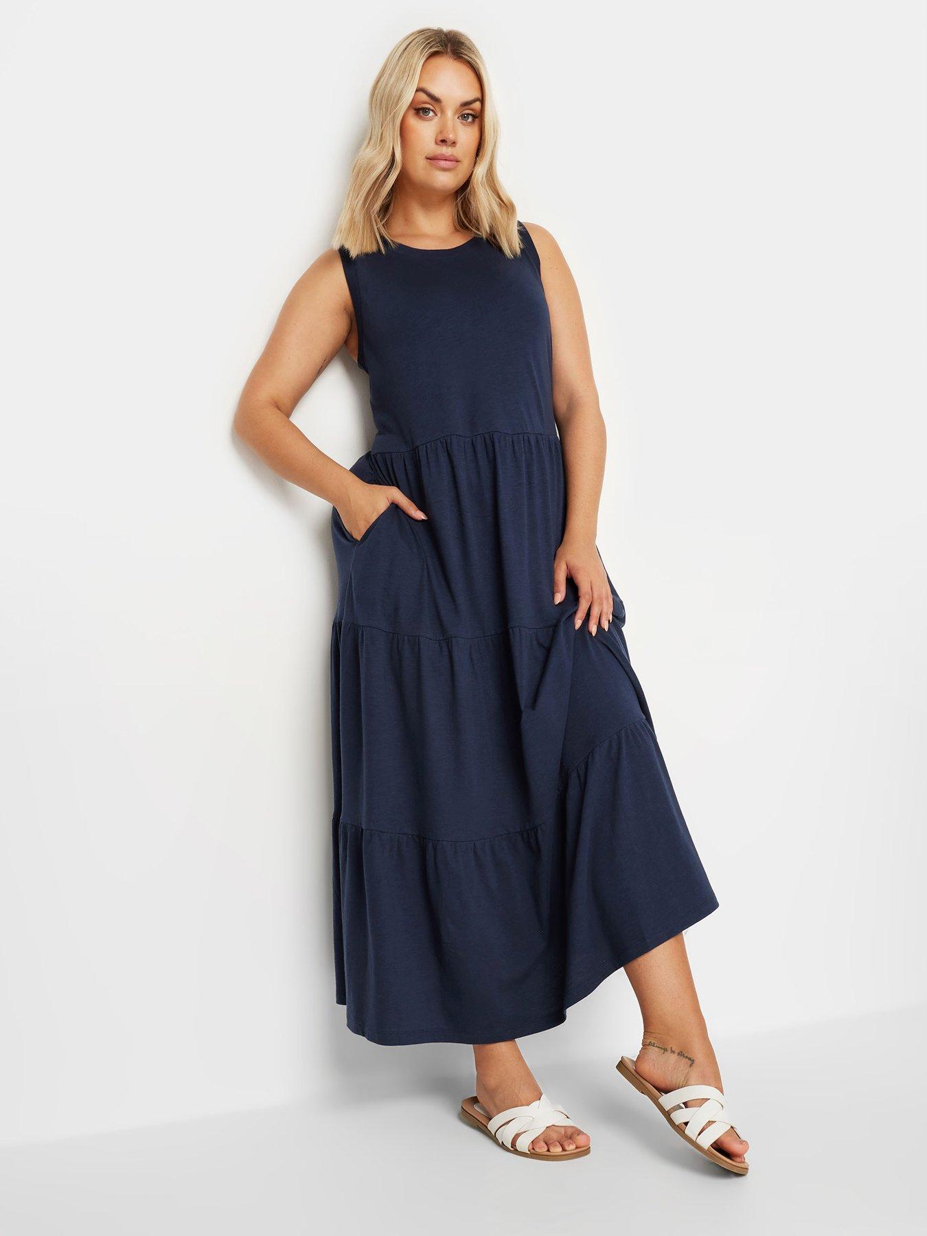 yours-curve-sleeveless-ribbed-trim-tiered-midaxi-dress-blueback