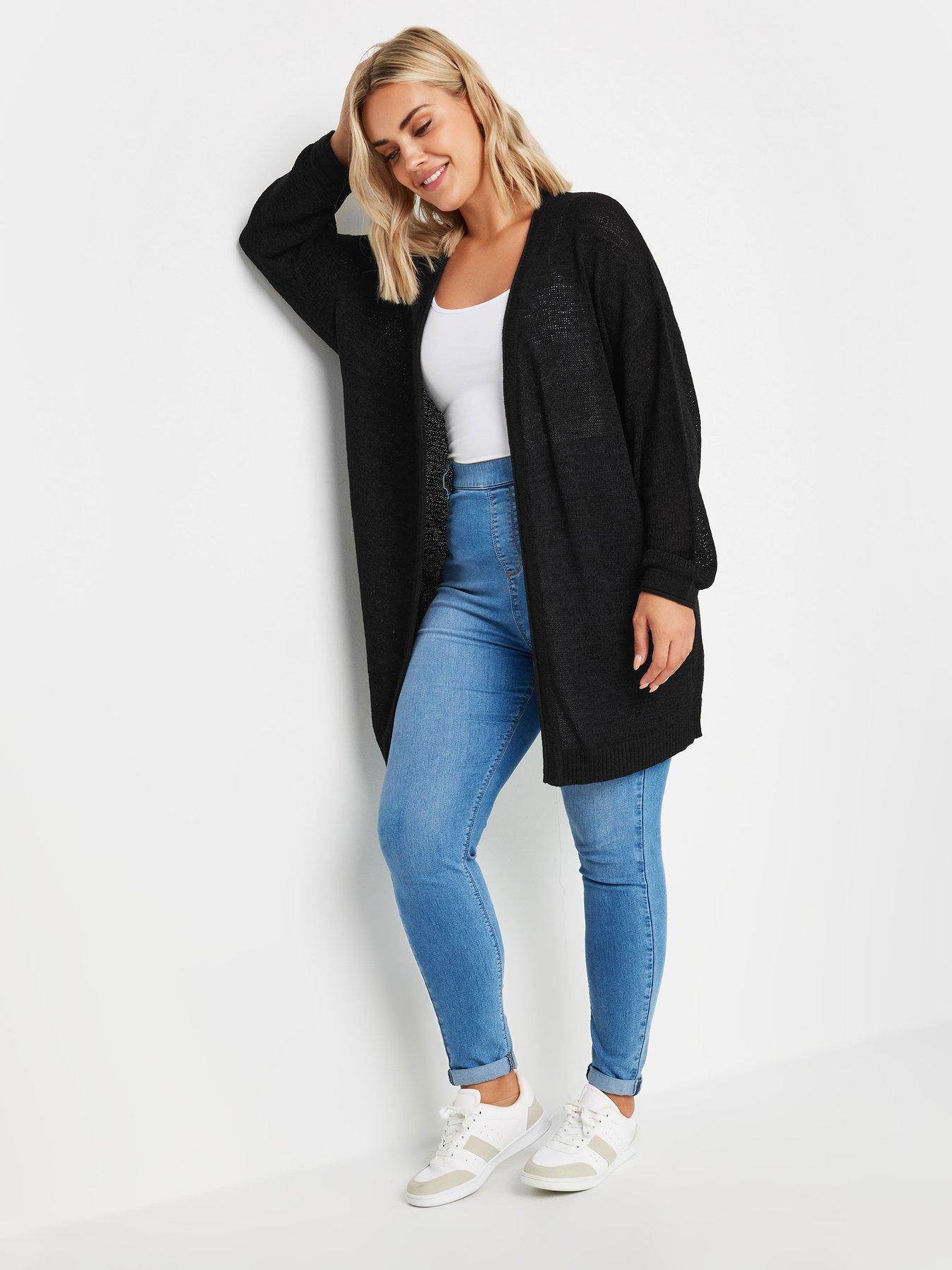 yours-curve-tape-yarn-midi-cardigan-blackback