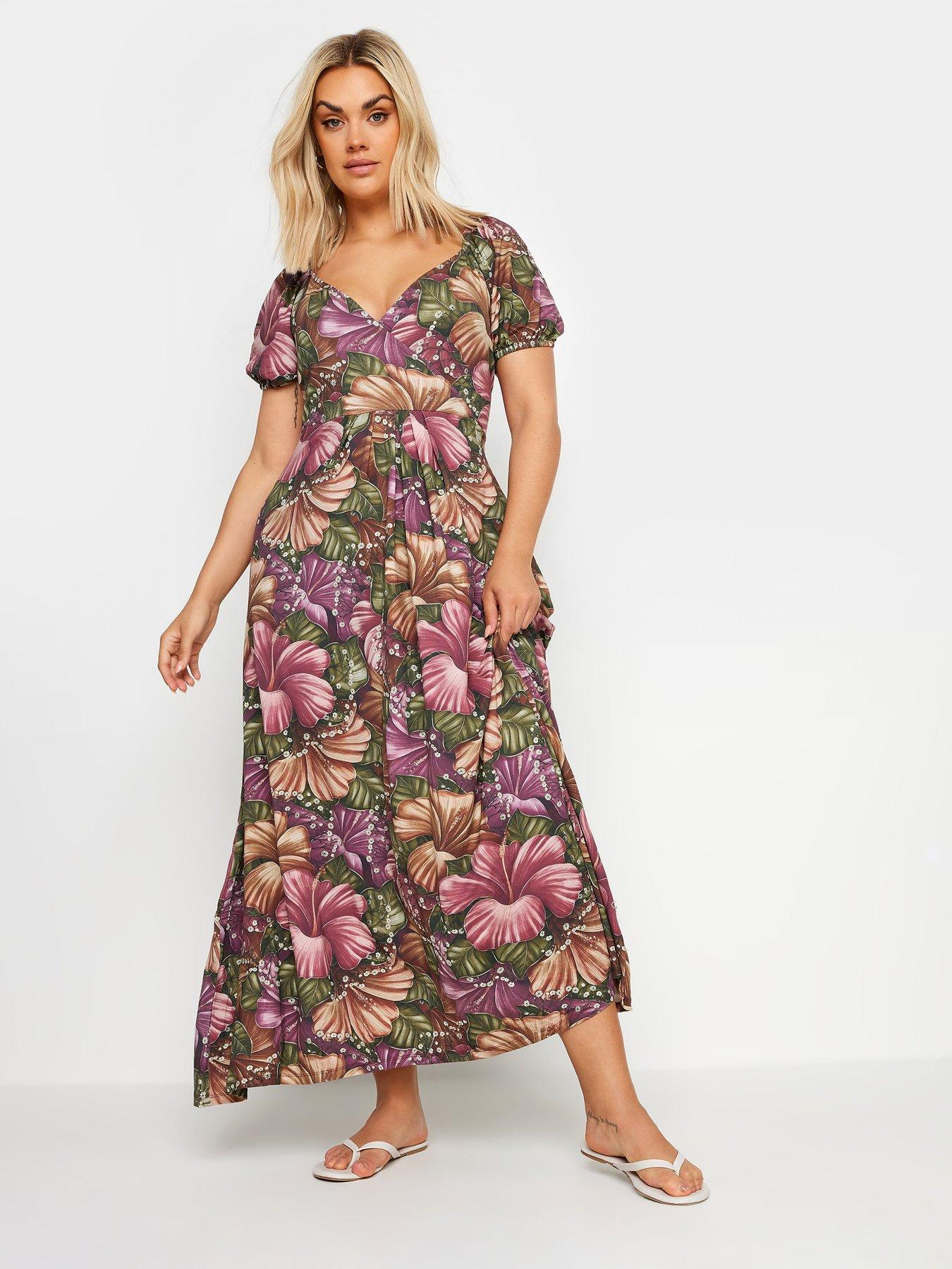 yours-curve-leaf-print-maxi-dress-redfront