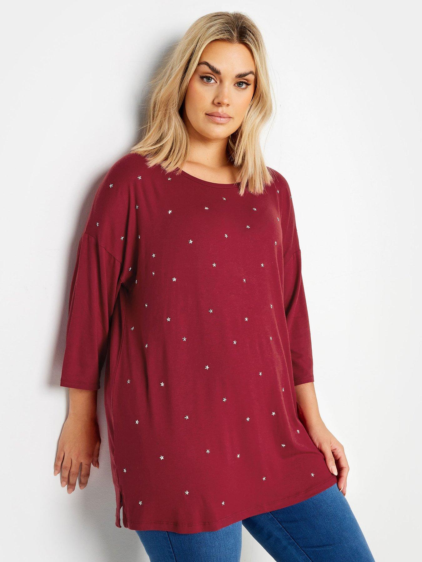 yours-curve-star-embellished-swing-top-red