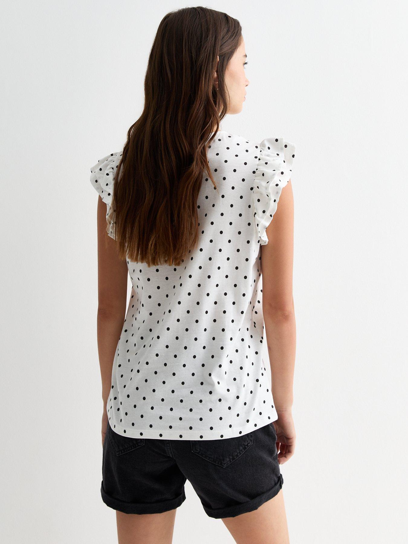 new-look-white-spot-frill-sleeve-cotton-topstillFront