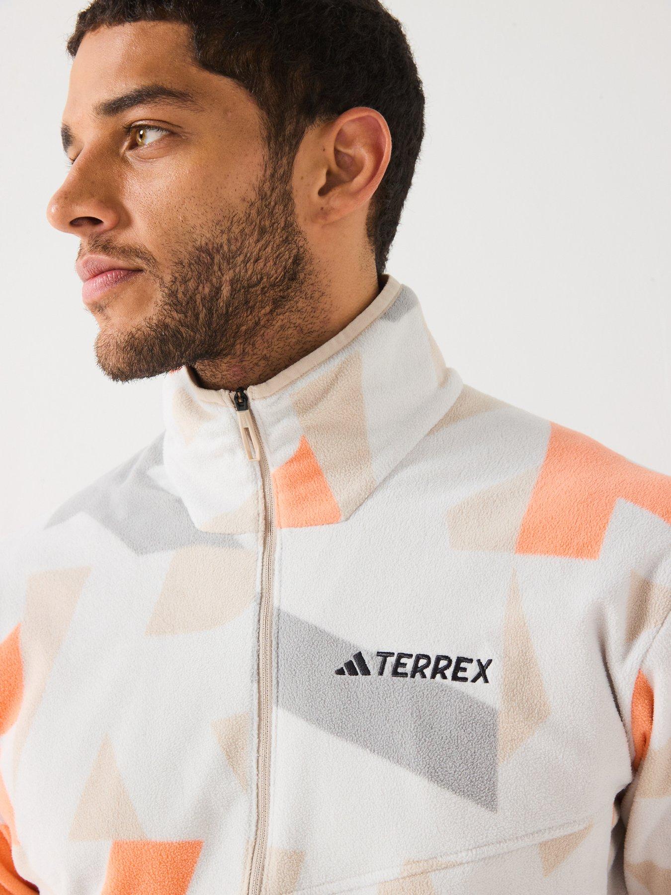 adidas-terrex-mens-mountain-printed-full-zip-fleece--orangeoutfit