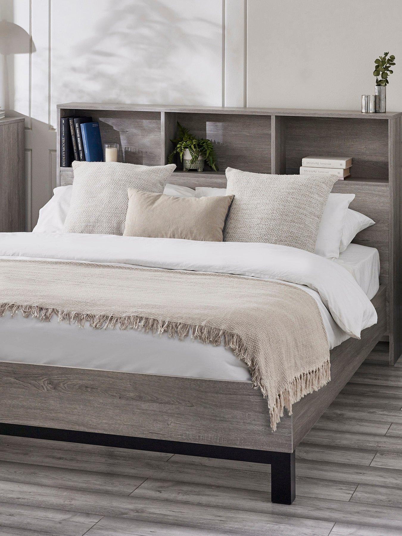 Julian Bowen Bali Bookcase Headboard Bed, 135cm