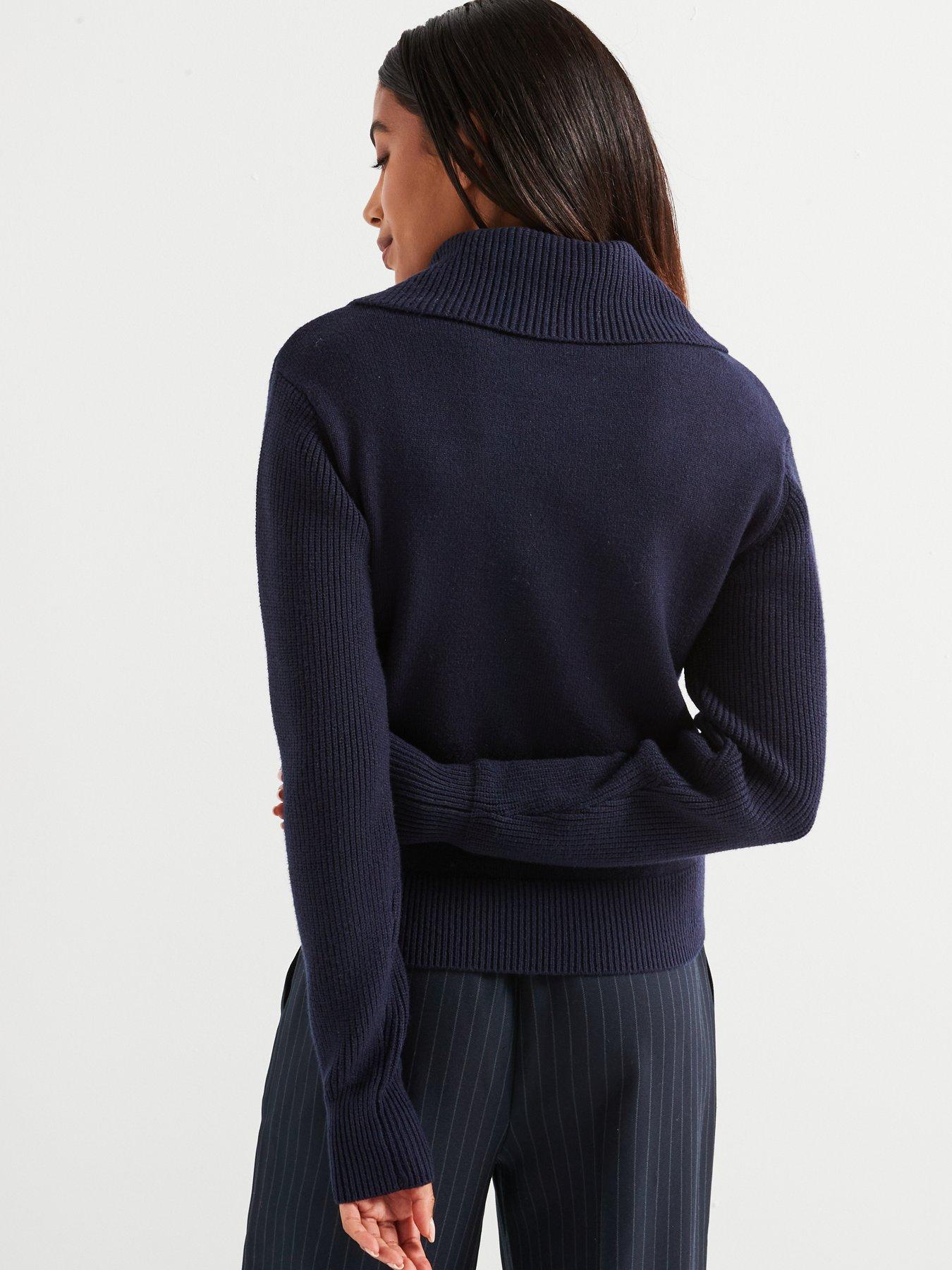 v-by-very-half-zip-knitted-jumper-navystillFront