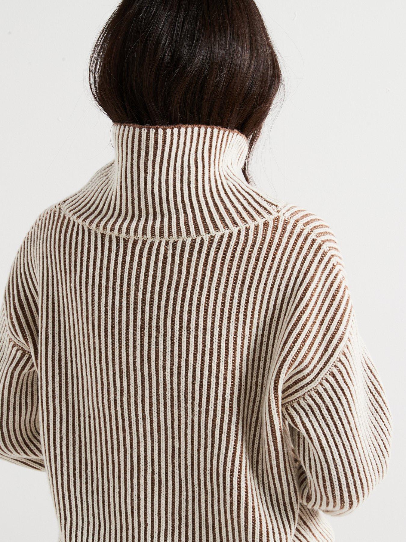 v-by-very-funnel-neck-contrast-pleated-jumper-with-woolnbsp-beigedetail