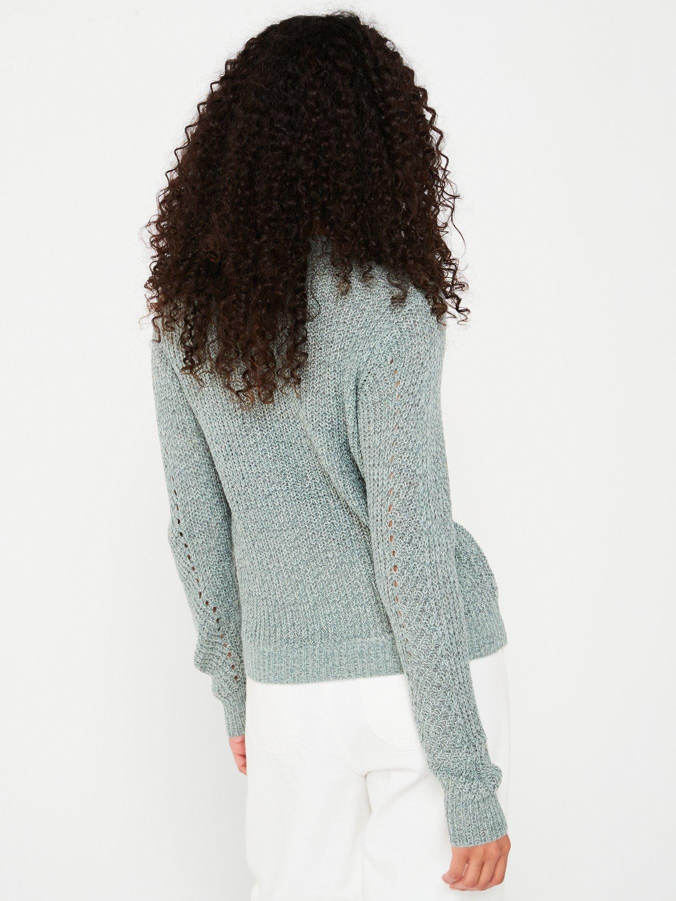 jdy-structured-round-neck-jumper-greenstillFront