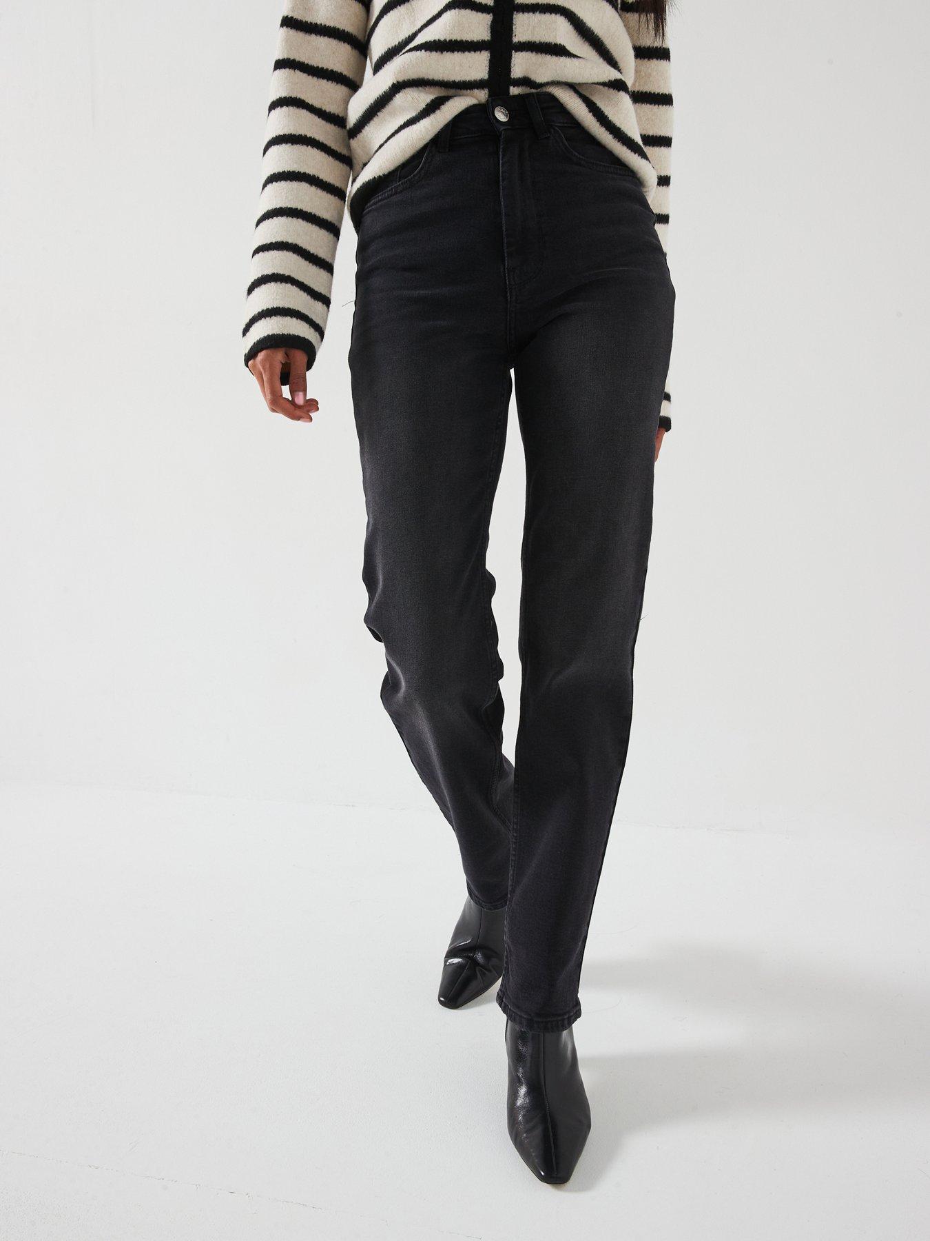 only-high-waisted-straight-leg-jeans-washed-blackfront