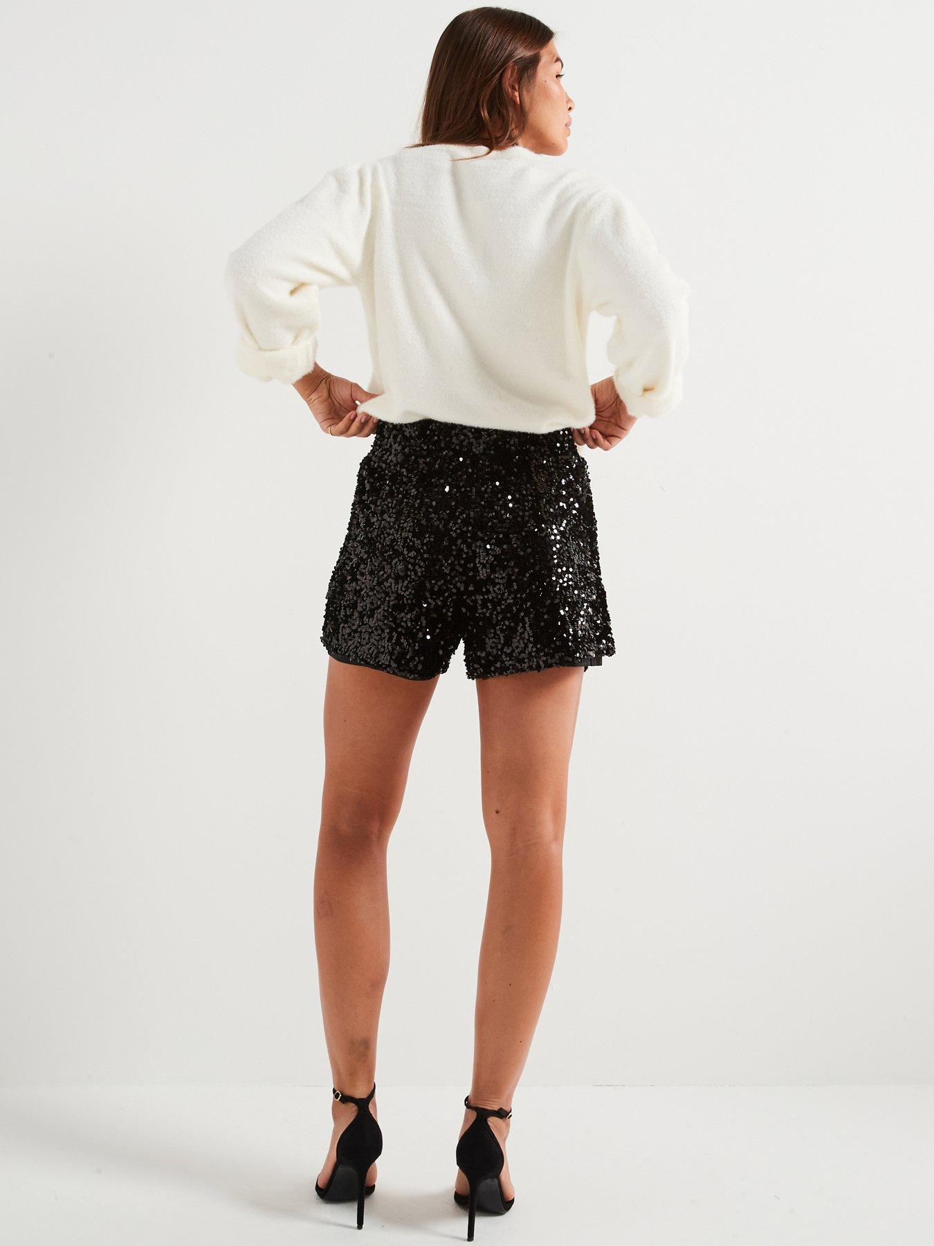 only-sequin-shorts-blackstillFront