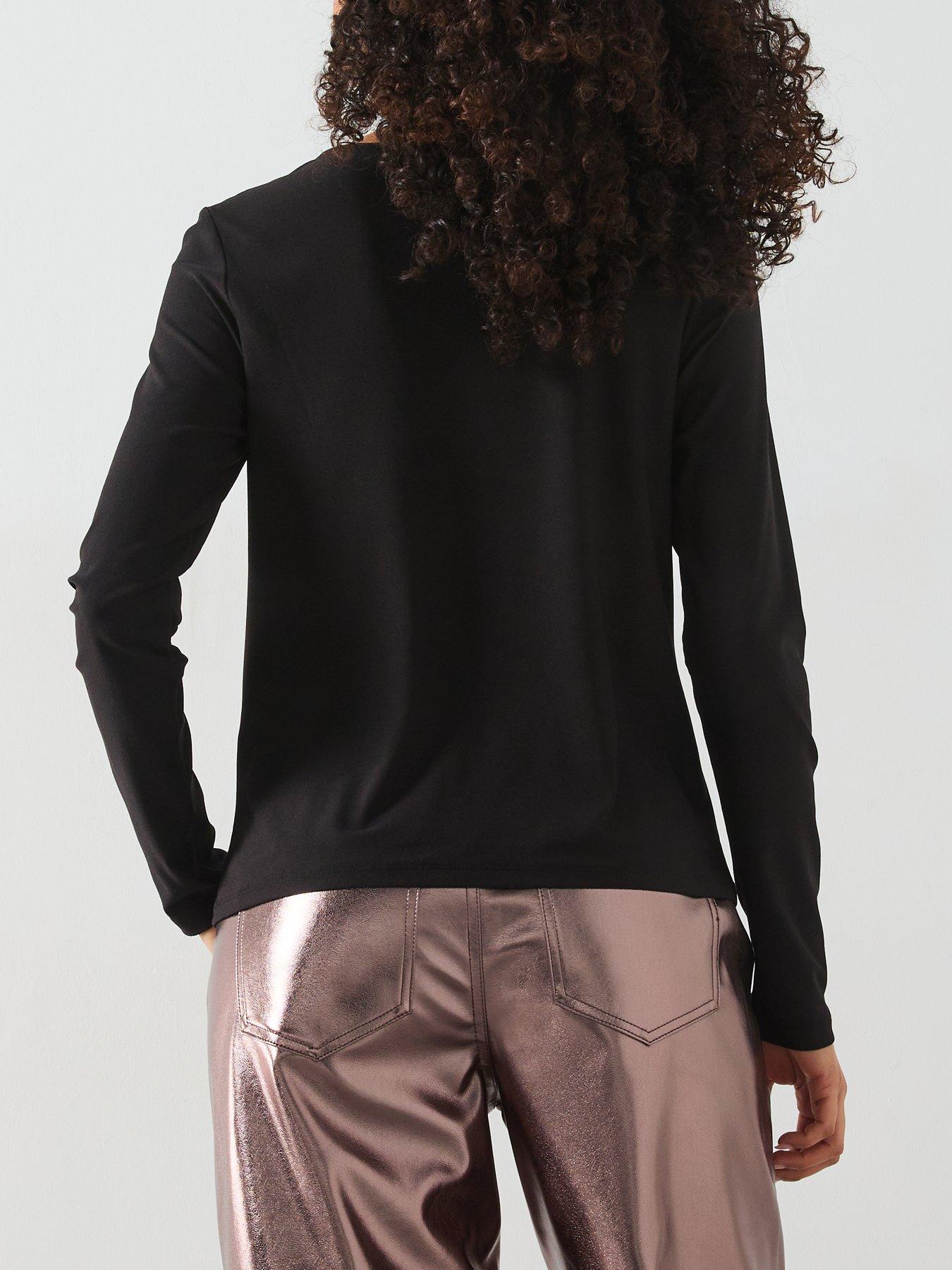 vero-moda-jersey-long-sleeve-ruched-detail-top-blackstillFront