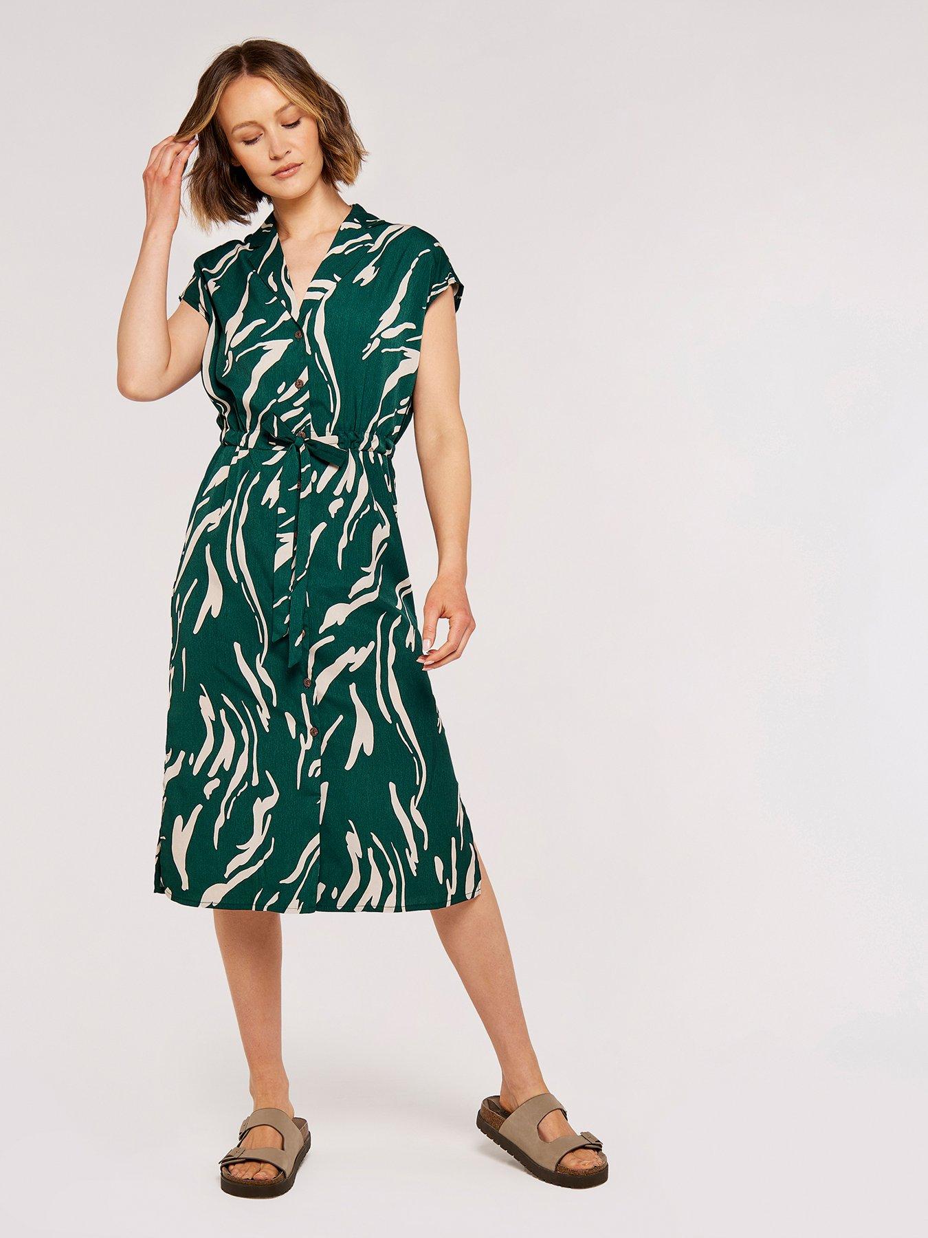 apricot-swirl-tie-thru-shirt-midi-dress-greenoutfit