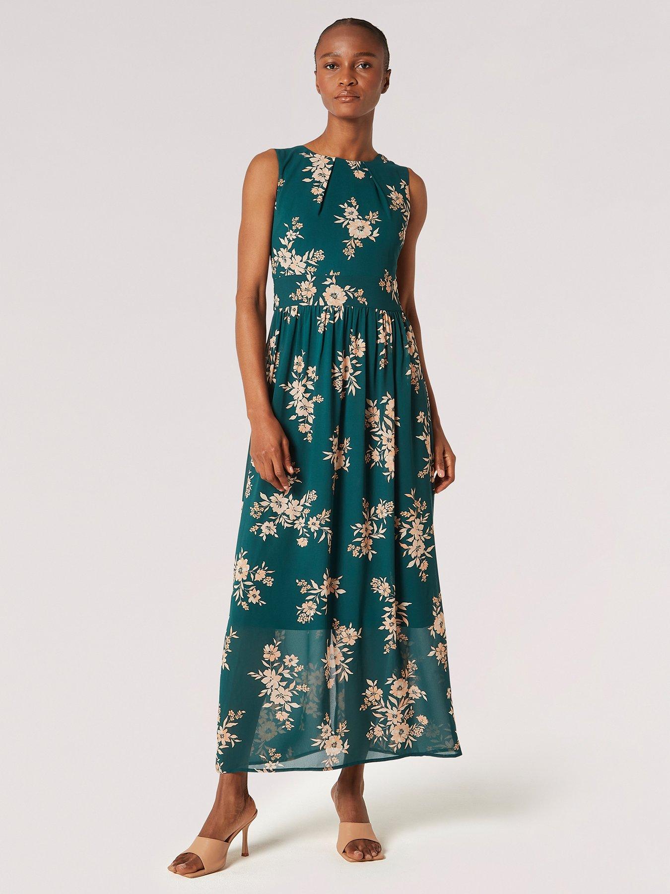 apricot-chiffon-sleeveless-large-floral-print-maxi-dress-greenoutfit