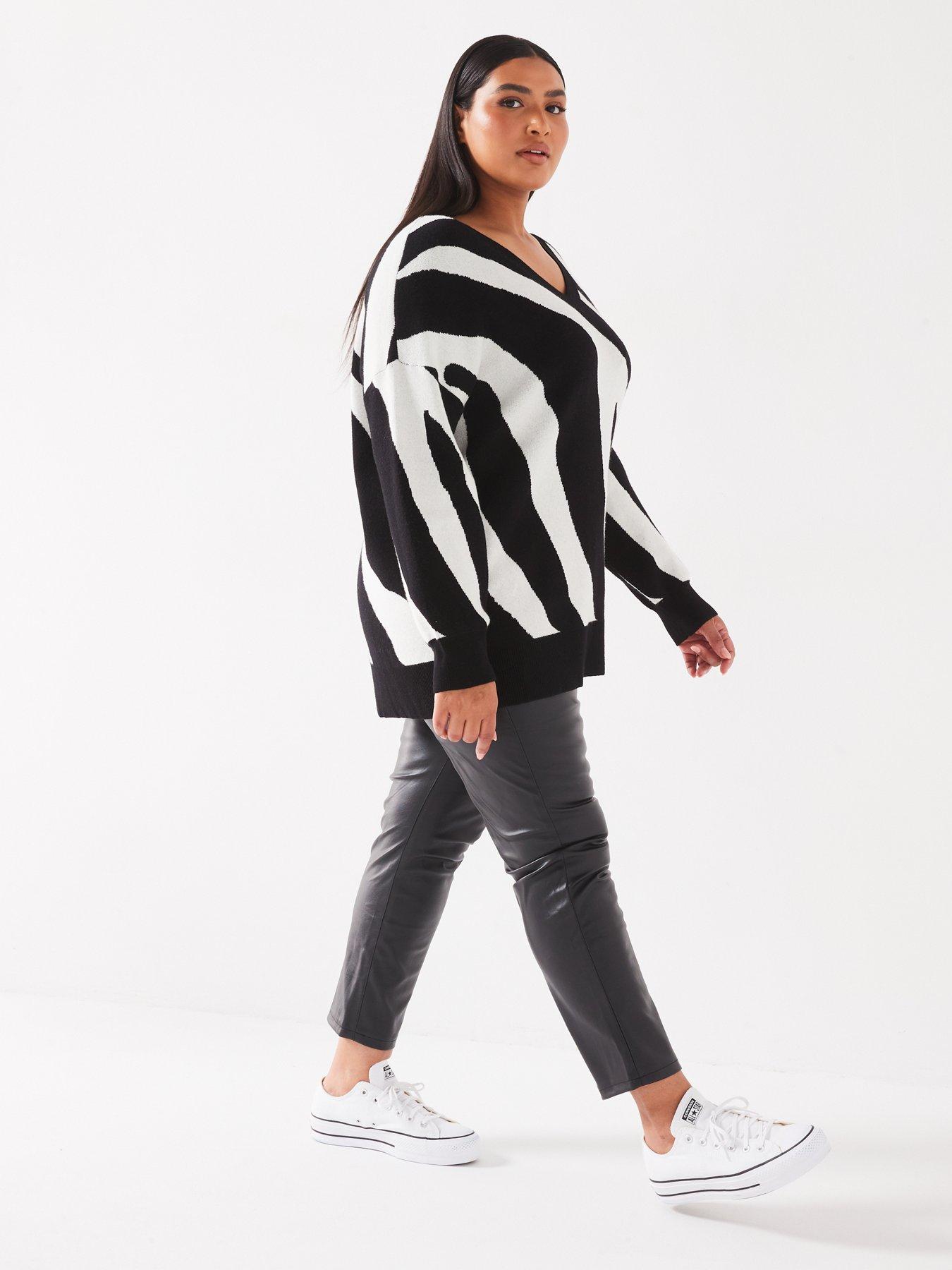 vero-moda-curve-v-neck-long-sleeve-zebra-pullover-multidetail