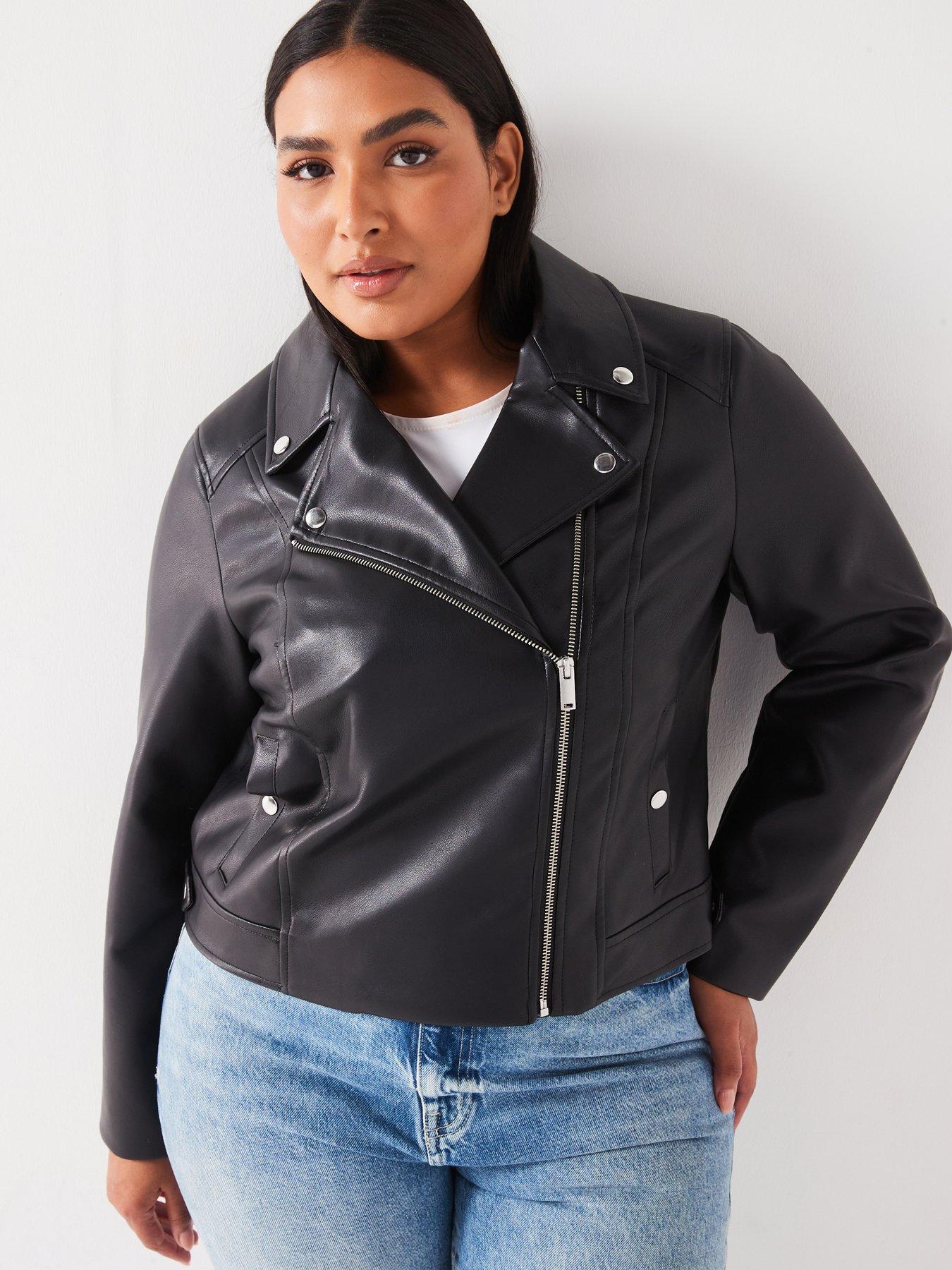 vero-moda-curve-short-faux-leather-jacket-blackfront