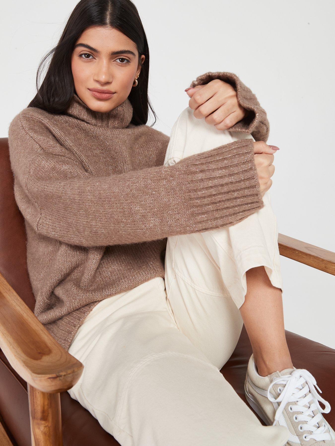 pieces-roll-neck-knitted-jumper-beigedetail