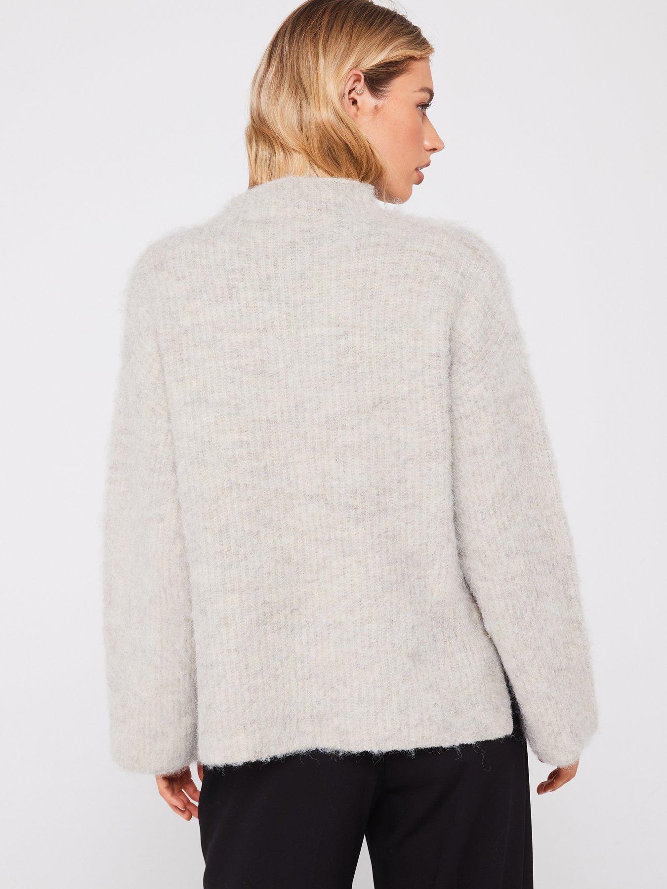 pieces-high-neck-knitted-jumper-light-greystillFront