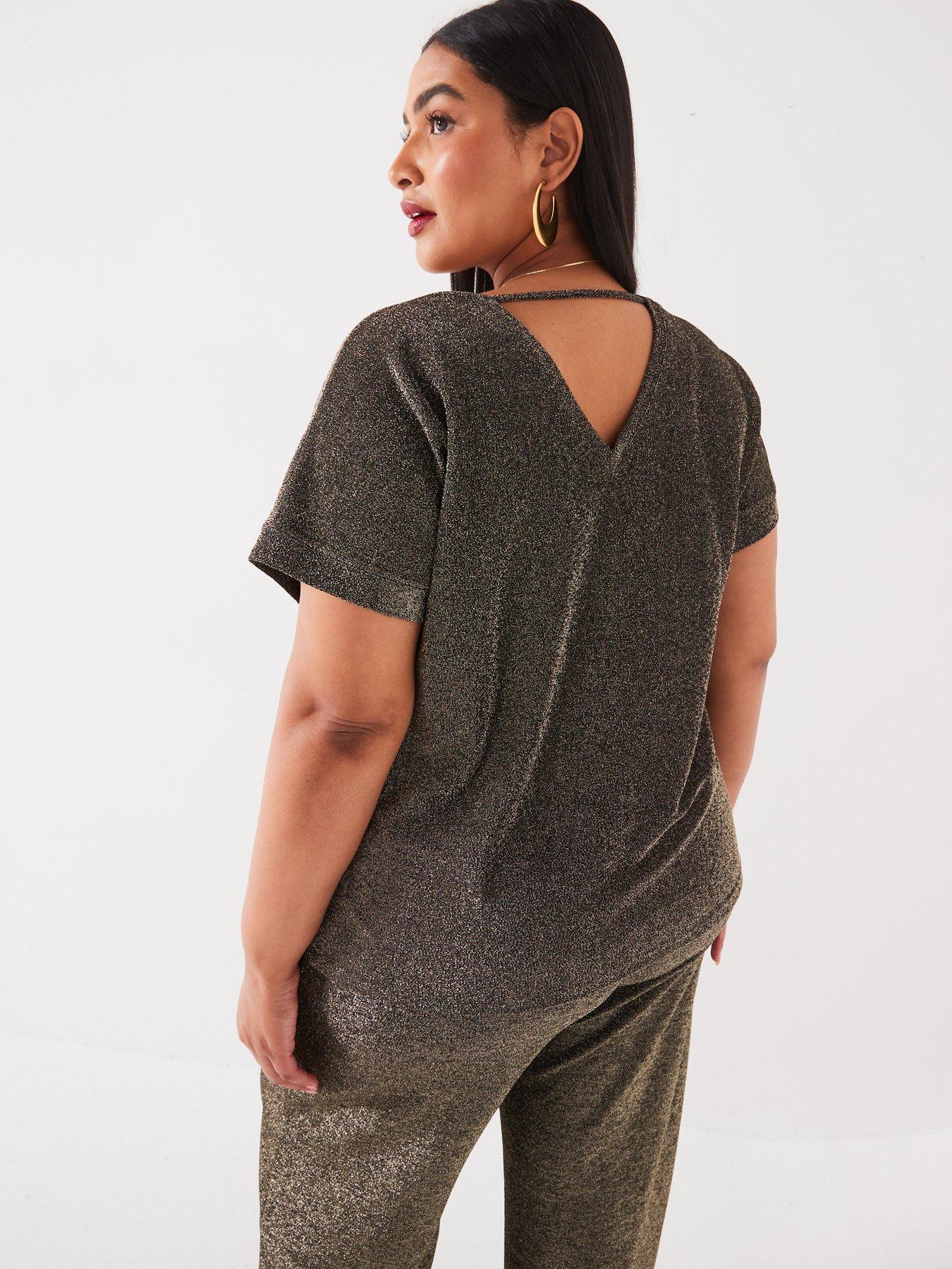 vero-moda-curve-short-sleeve-jersey-sparkle-top-blackstillFront