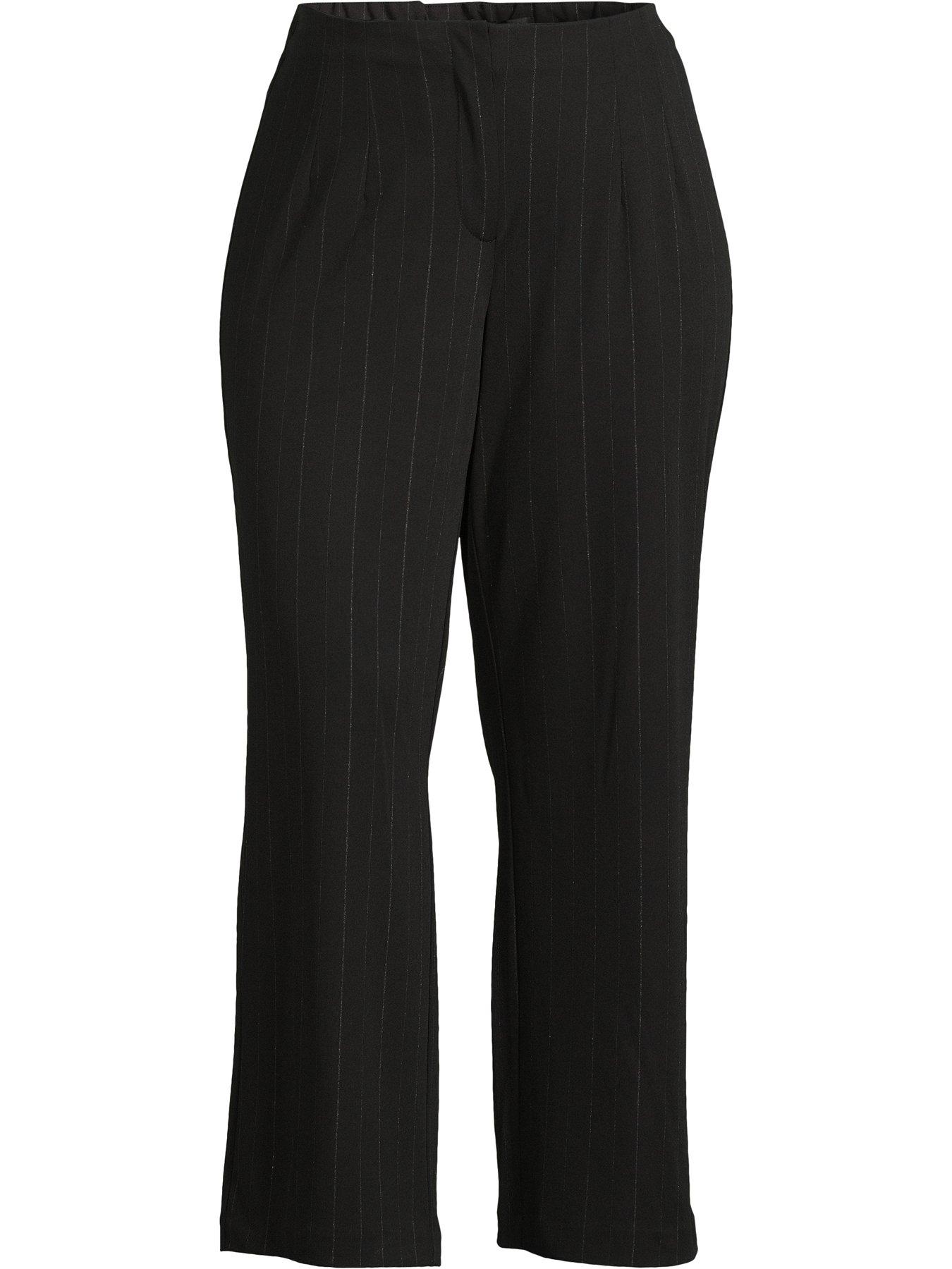 Image 5 of 5 of Vero Moda Curve High Waist Stripe Pant - Black