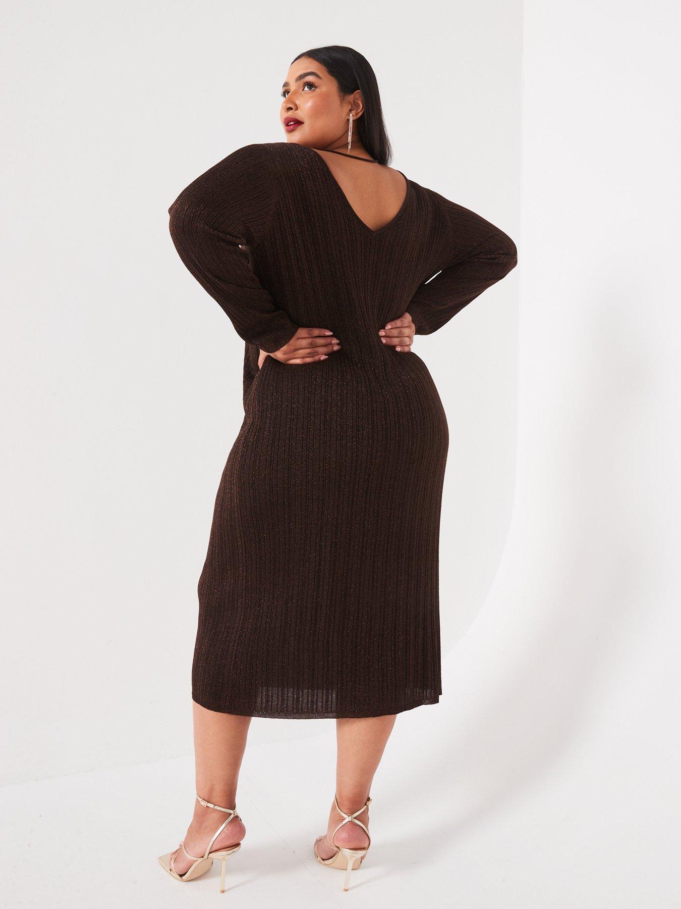 vero-moda-curve-curve-long-sleeve-midi-dress-brownstillFront