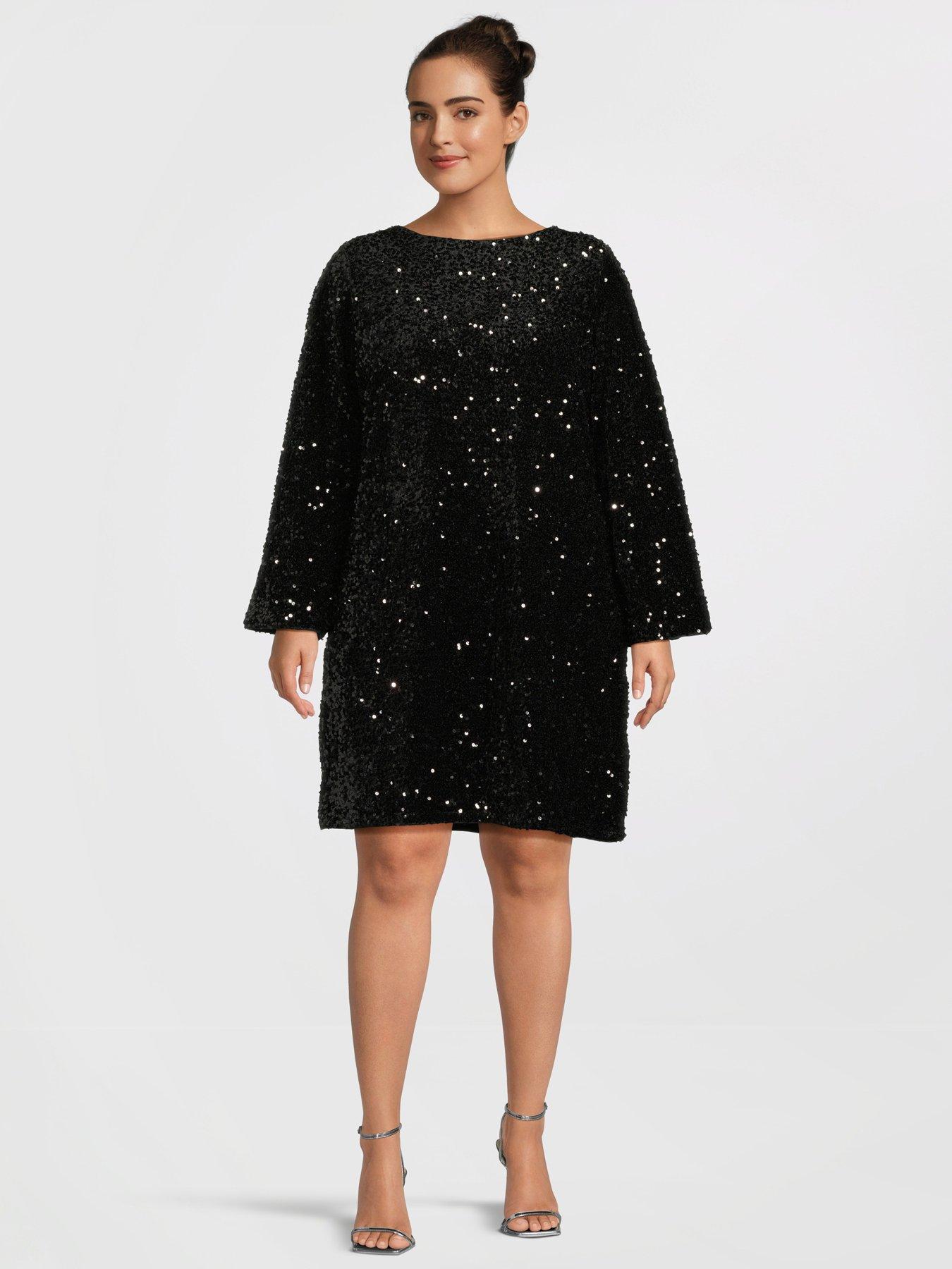 vero-moda-curve-boatneck-jersey-mini-dress-blackfront