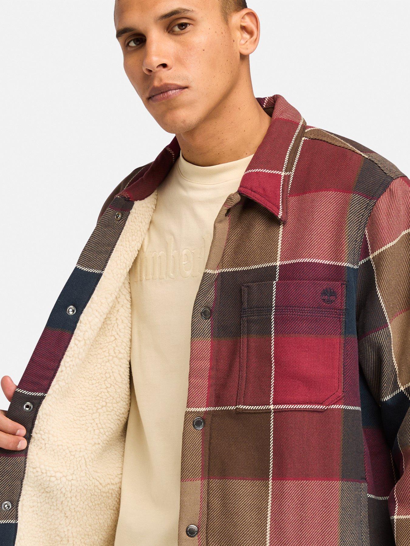 timberland-timberland-long-sleeve-sherpa-lined-plaid-overshirtoutfit