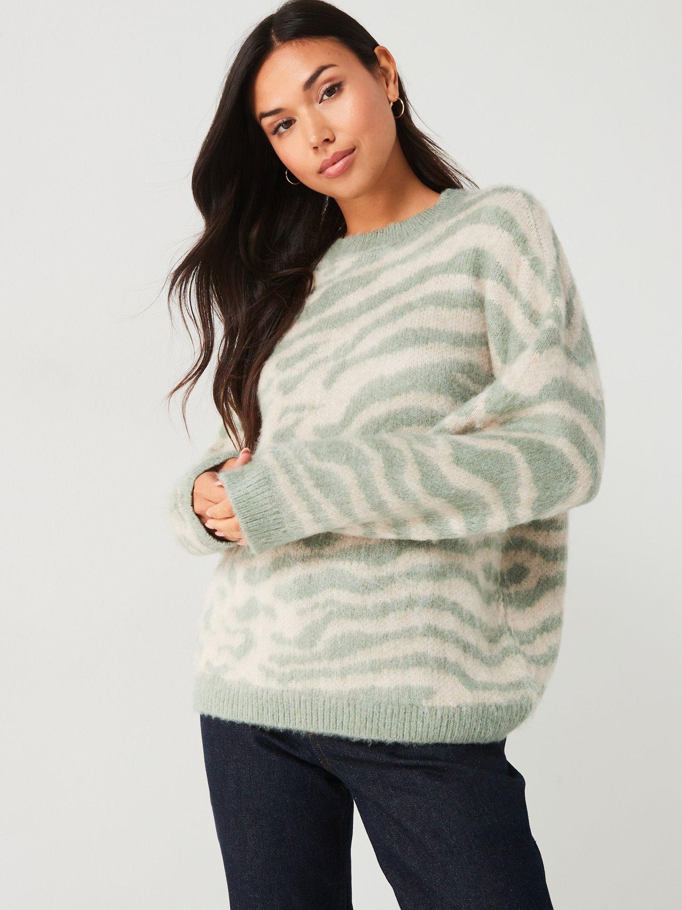 undefined Zebra Print Jumper - Blue