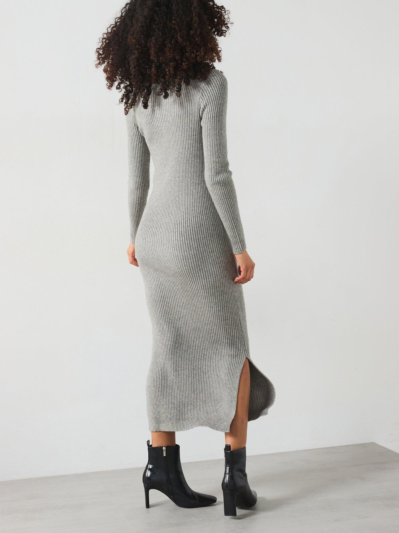 only-long-sleeve-knitted-maxi-dress-greystillFront