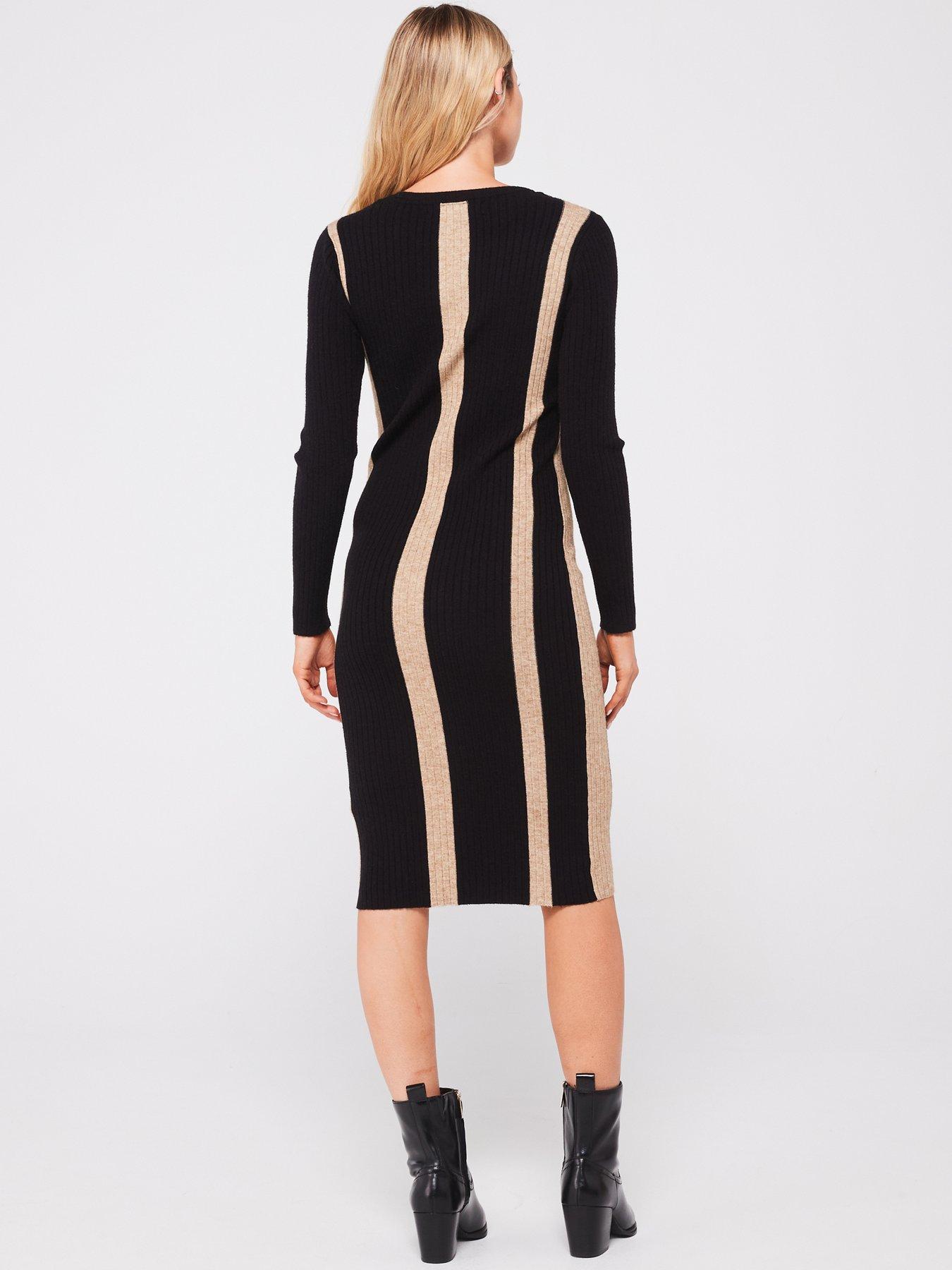 vero-moda-rib-long-sleeve-o-neck-midi-dress-multistillFront