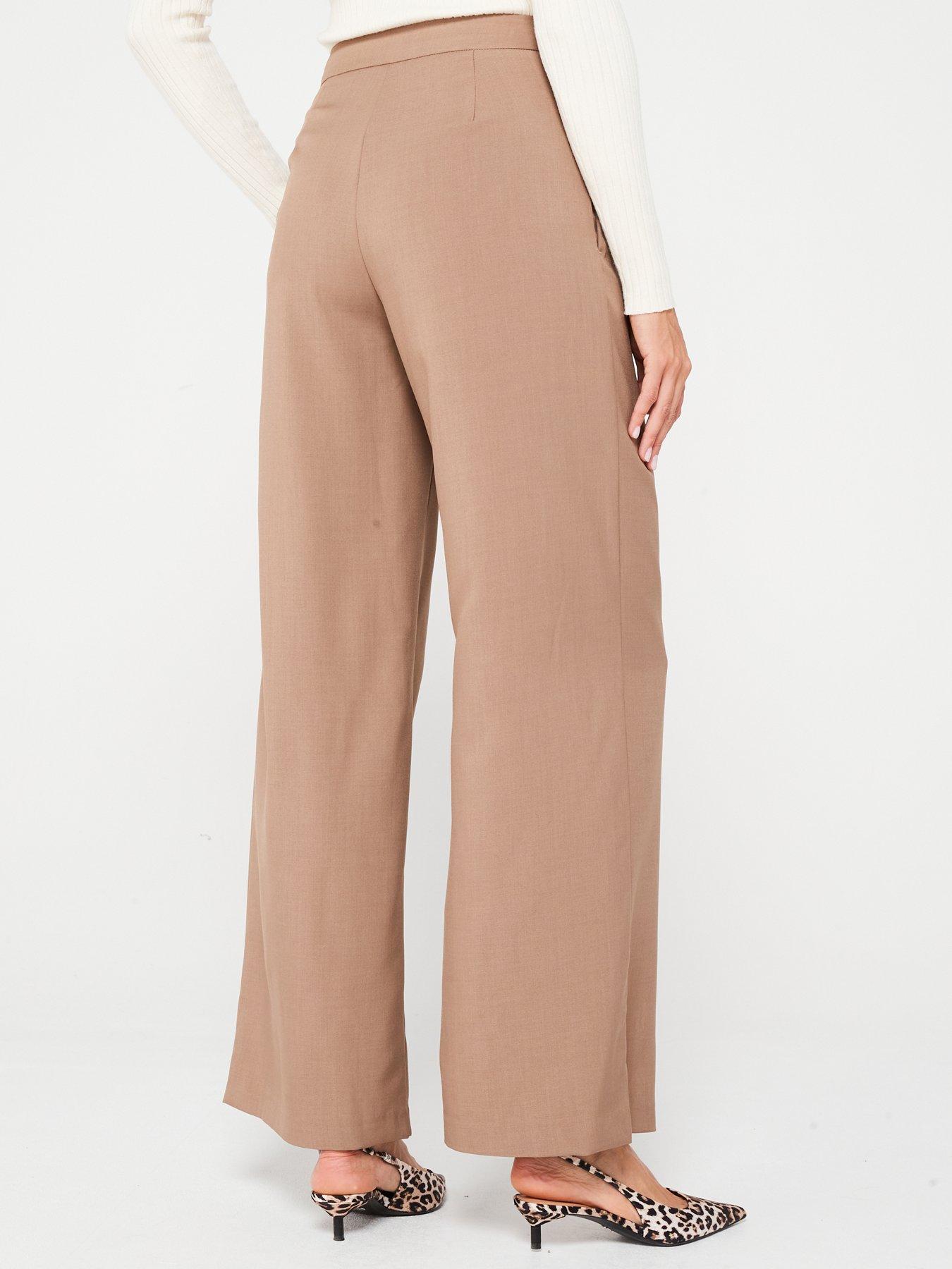 vila-paperbag-high-waist-wide-leg-pant-brownstillFront