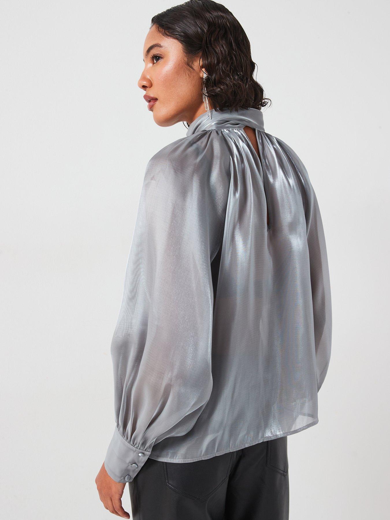 jdy-high-neck-bow-detail-blouse-silverstillFront