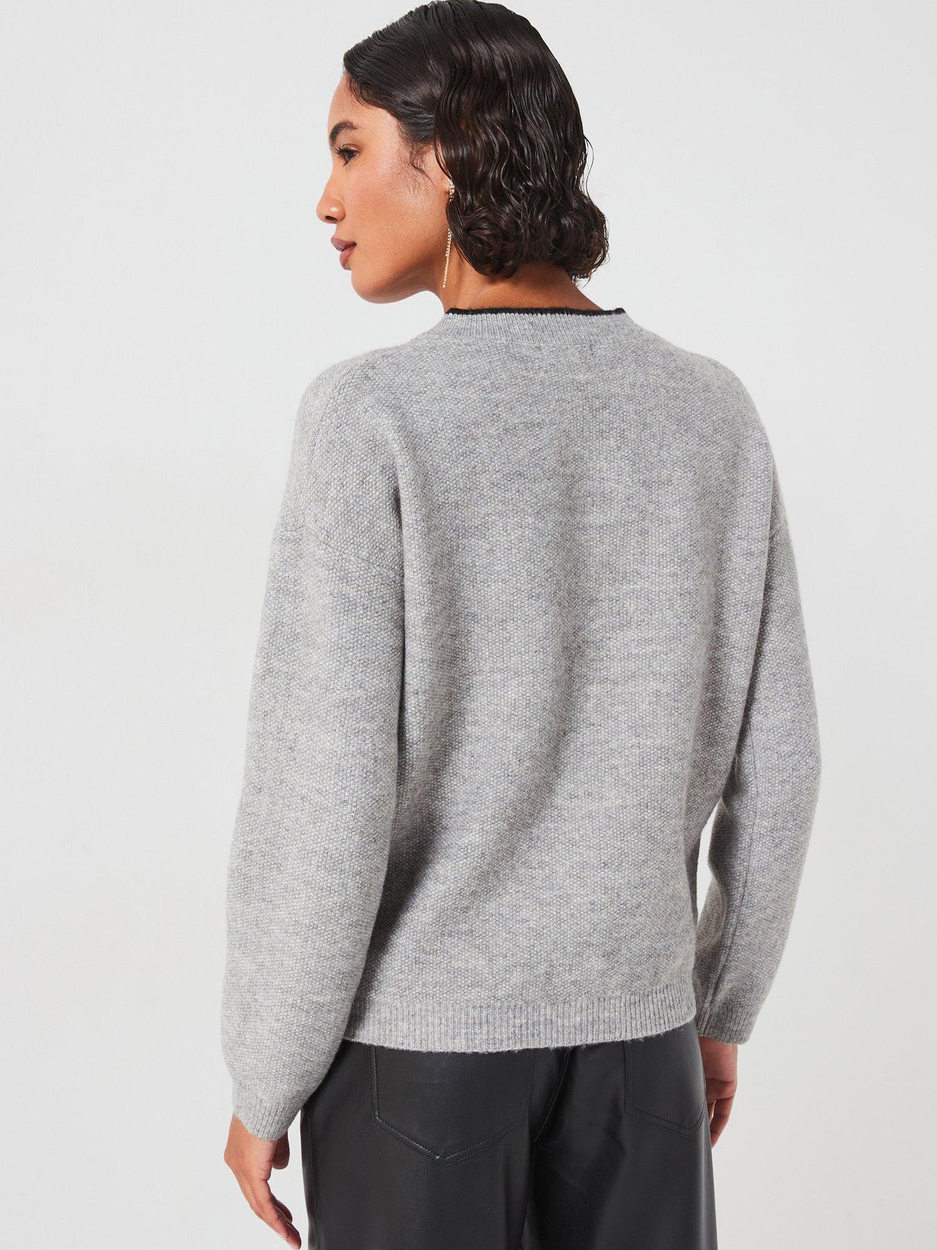 jdy-contrast-trim-button-cardigan-greystillFront