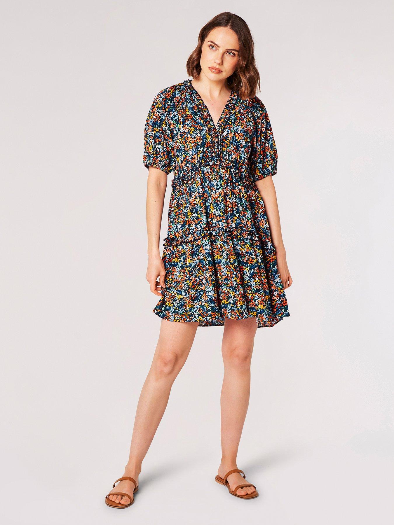 apricot-tiered-woven-midi-dress-with-large-floral-print-navystillFront